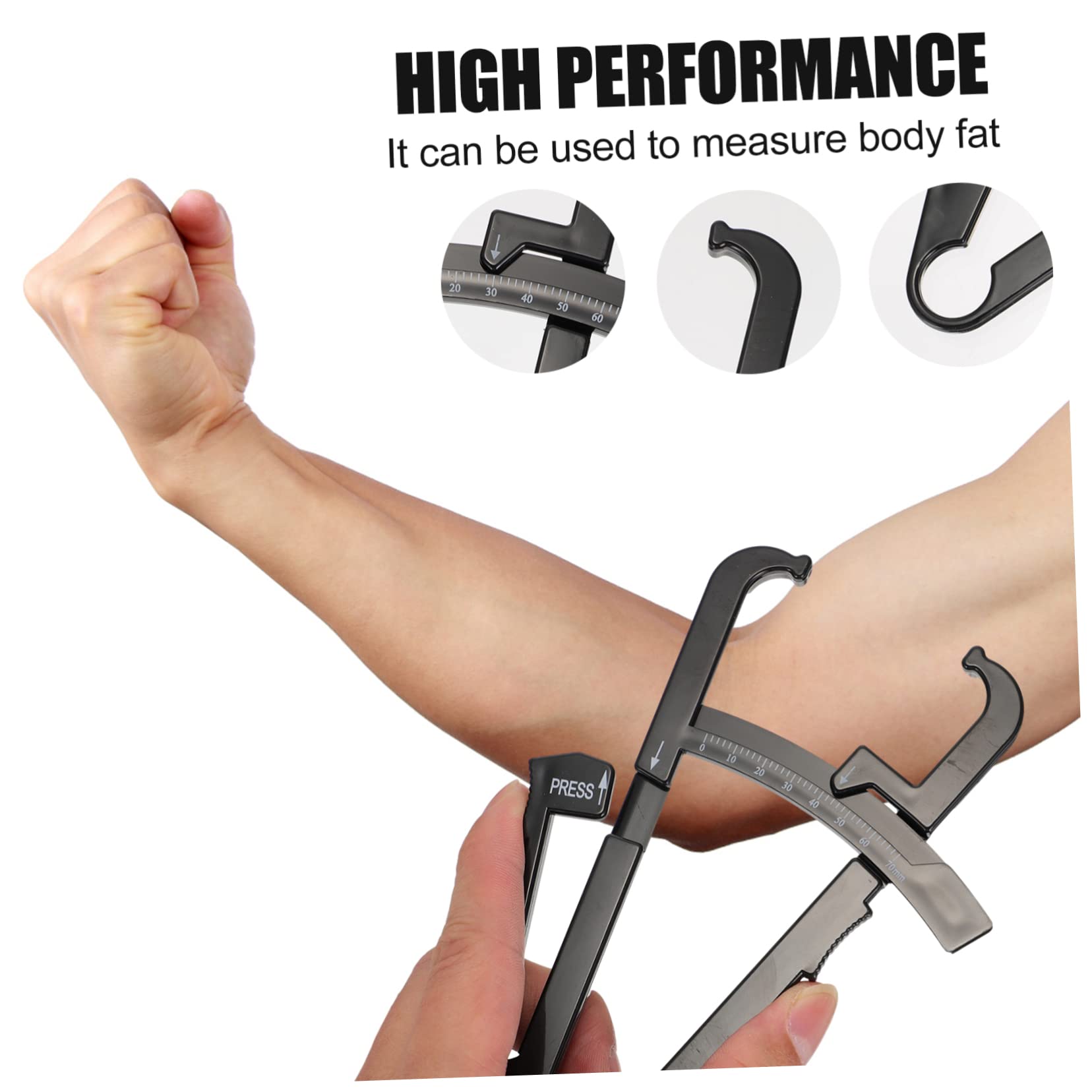 Healeved 8piezas Calibrador De Grasa Corporal y Cinta Métrica Bmi Kit De Medición Portátil Para Hombres y Mujeres Precisión Plicometría y Análisis Del Índice De Masa Corporal