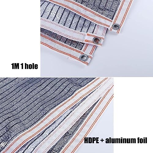 SHAIRMB Schattentuch Mit öSen, Reflektierend Aluminium-Schattennetz, 75% Sonnenschutznetz, Schattennetz FüR Carport-Sonnenschutz, GewäChshausüBerdachung, VerstäRkter Rand – Bild 4