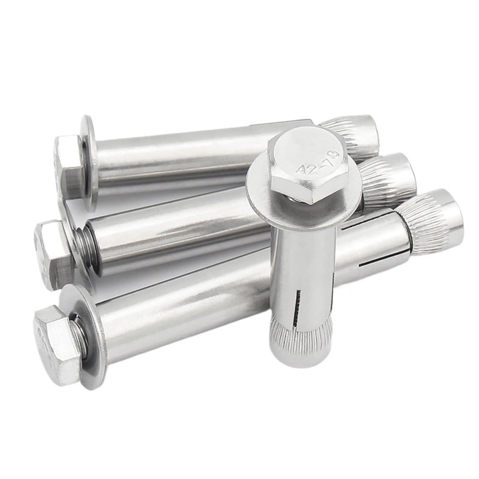 Perno de expansión M6 M8 M10 M12 304 de acero inoxidable externo hexagonal de expansión para hormigón (M10 x 90-10 piezas)