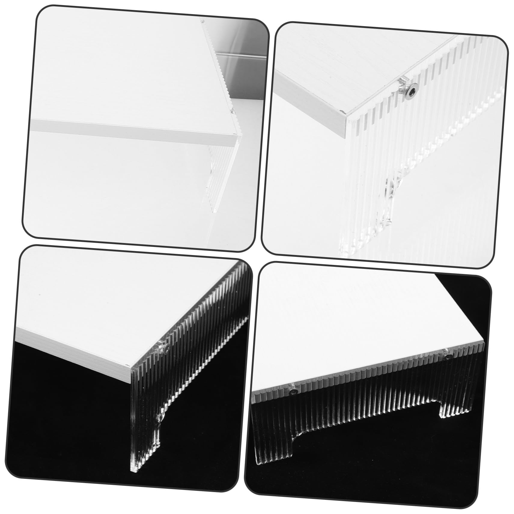 Supporto per Laptop e Monitor da Scrivania in Acrilico e Legno Bianco, Rialzo per Schermo Che Riduce la Tensione al Collo, per Casa e Ufficio