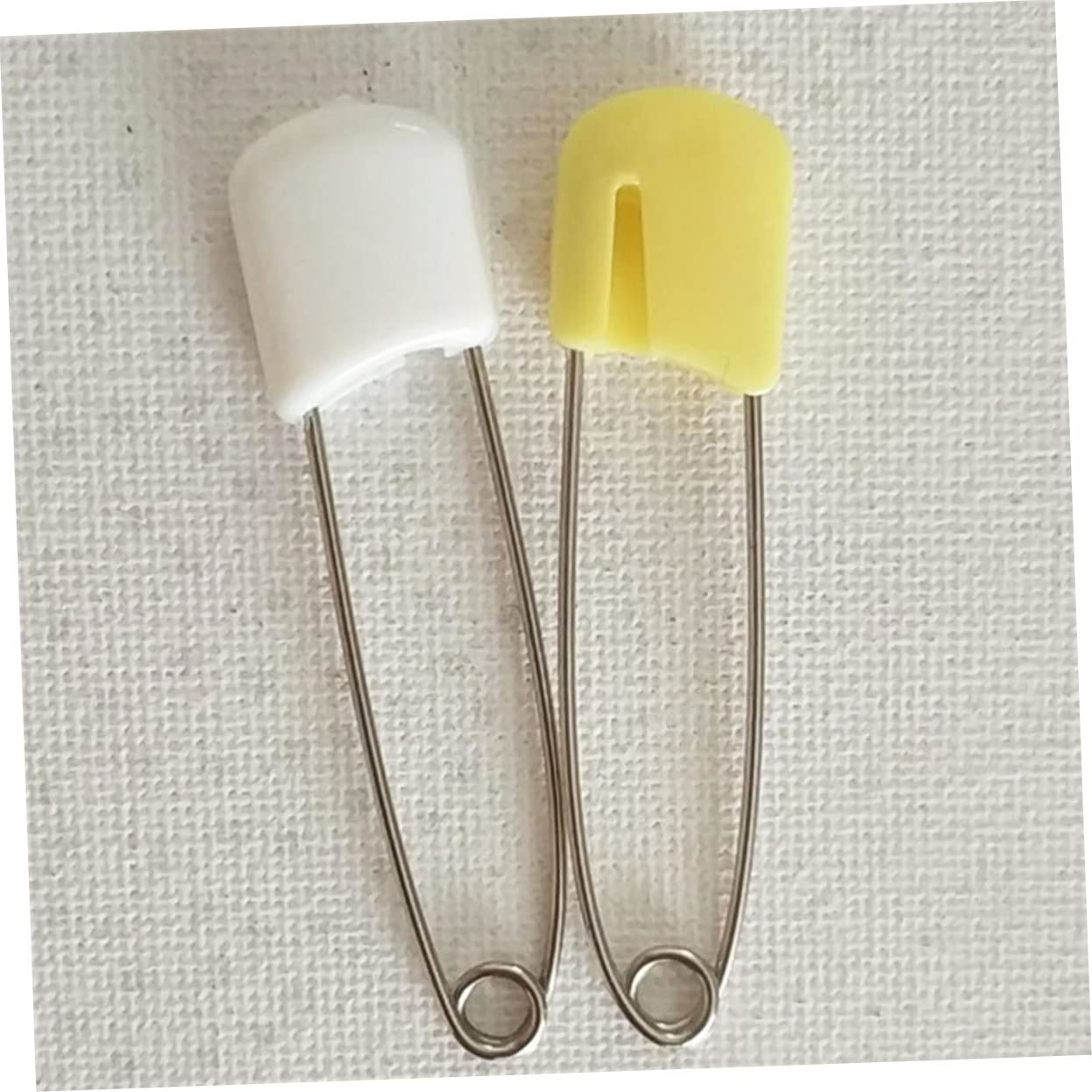 LALAFINA 55mm Large Head Safety Pins 50 Pcs Plastic End Stainless Steel Pins for Diaper Nappy Socks