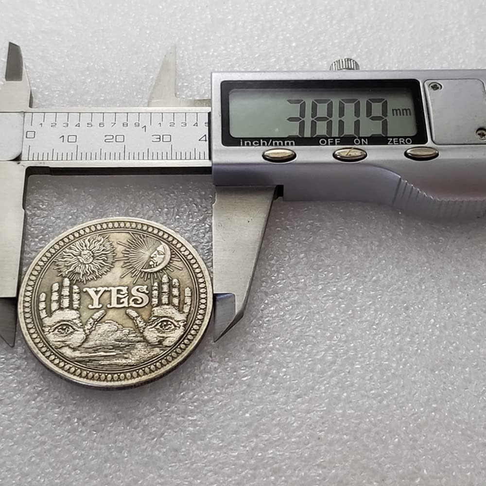 Yes or No Challenge Coin Decision Maker ラッキーコイン アンティークシルバー Amazon.com:  Decision Making Coin-