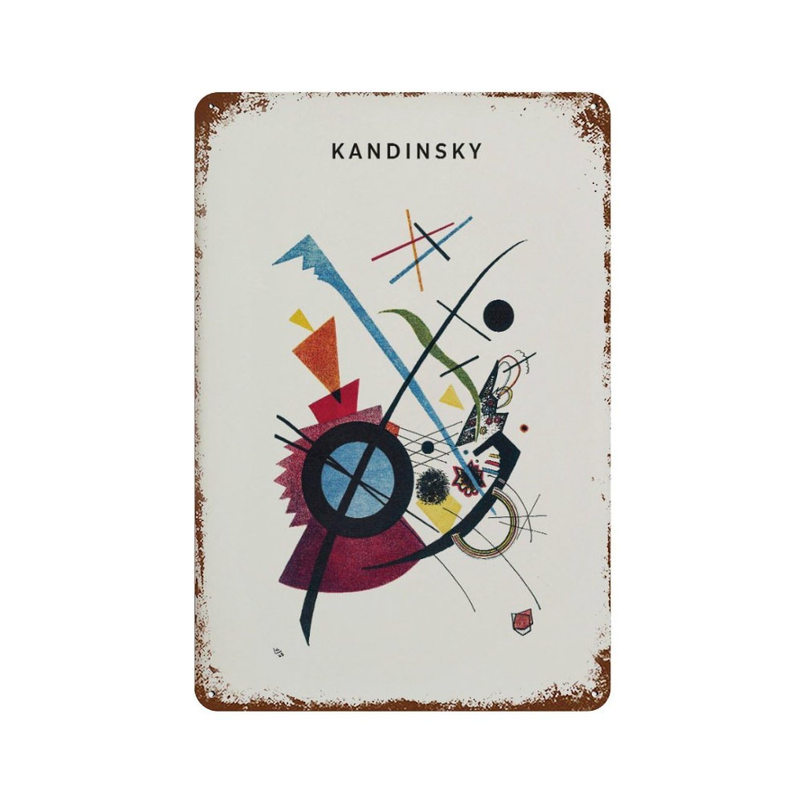 xiaoxiaoshen Kandinsky Exhibition Abstract Geometric Wall Decor Art Metal Tin Poster Modern Home Decor Art Home Bar Shop Decorations Vintage Sign 30x20cm