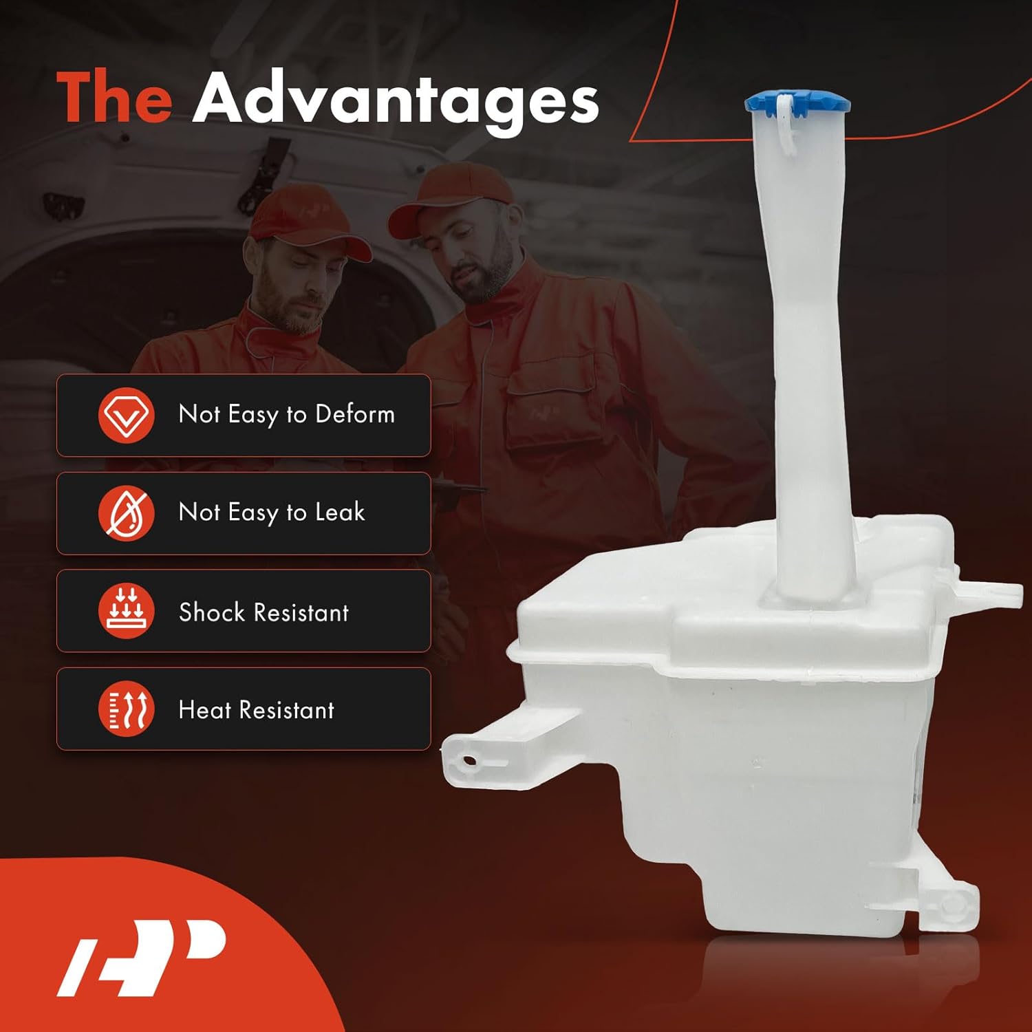 A-Premium Windshield Washer Reservoir Compatible with Select Kia Models - Forte 2010-2014, Forte Koup 2010-2014, Forte5 2014, with (Washer Pump/Cap/Filler Neck/Hose) - Replace# 98620-1M000