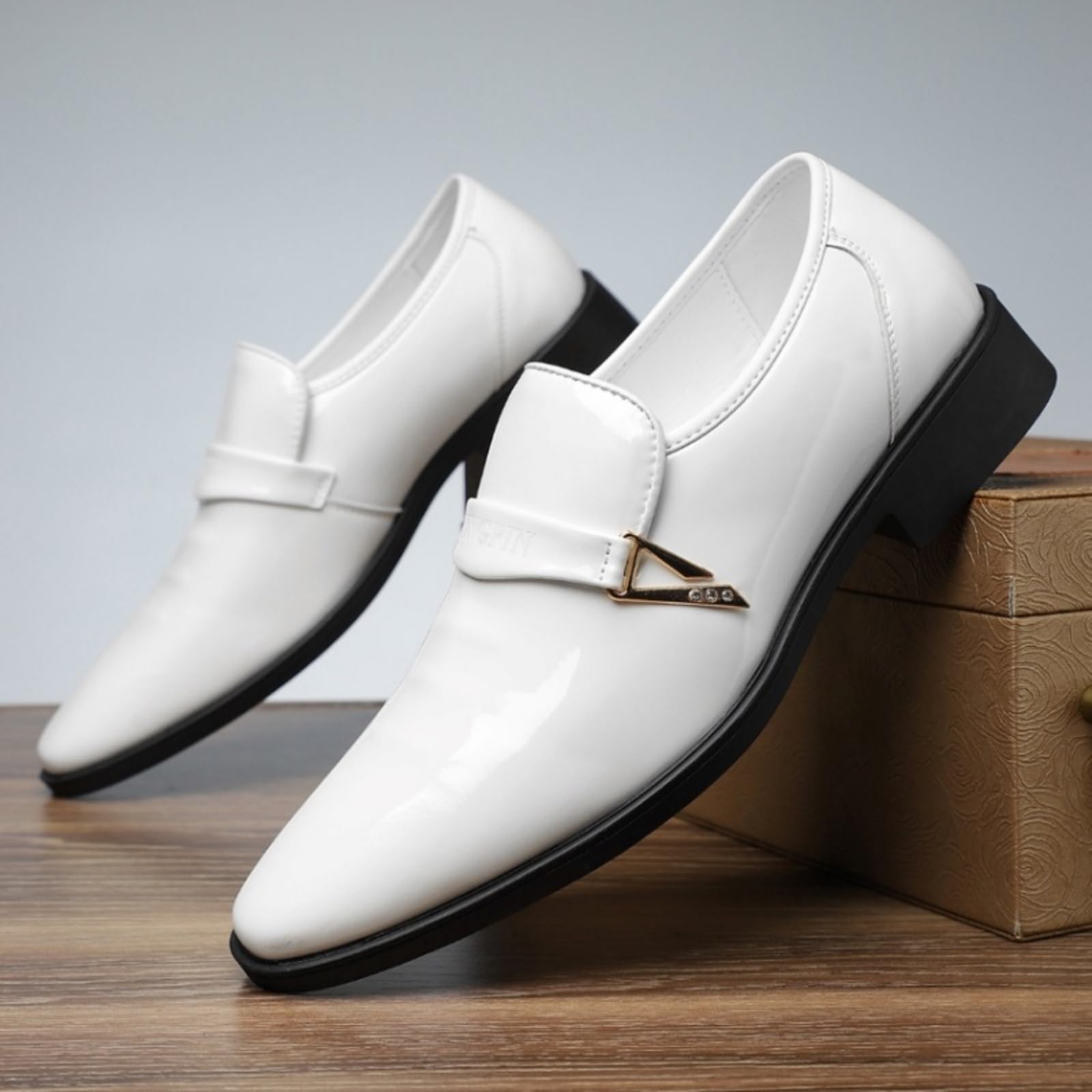 Hixingo Zapatos de Vestir Hombre Piel