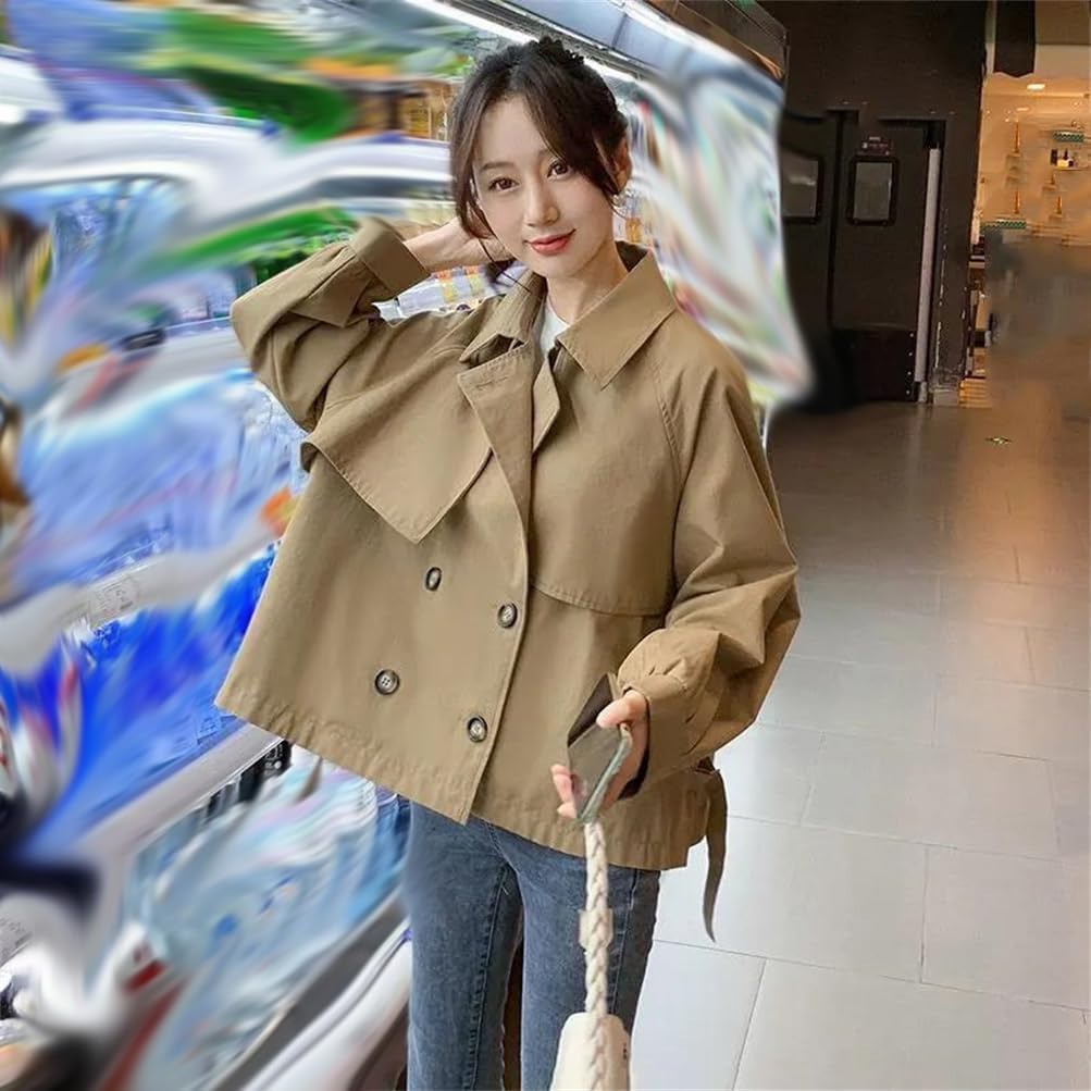 Trench Coats Women Vintage Double Breasted Elegant Temper British Stylish Clothing Spring