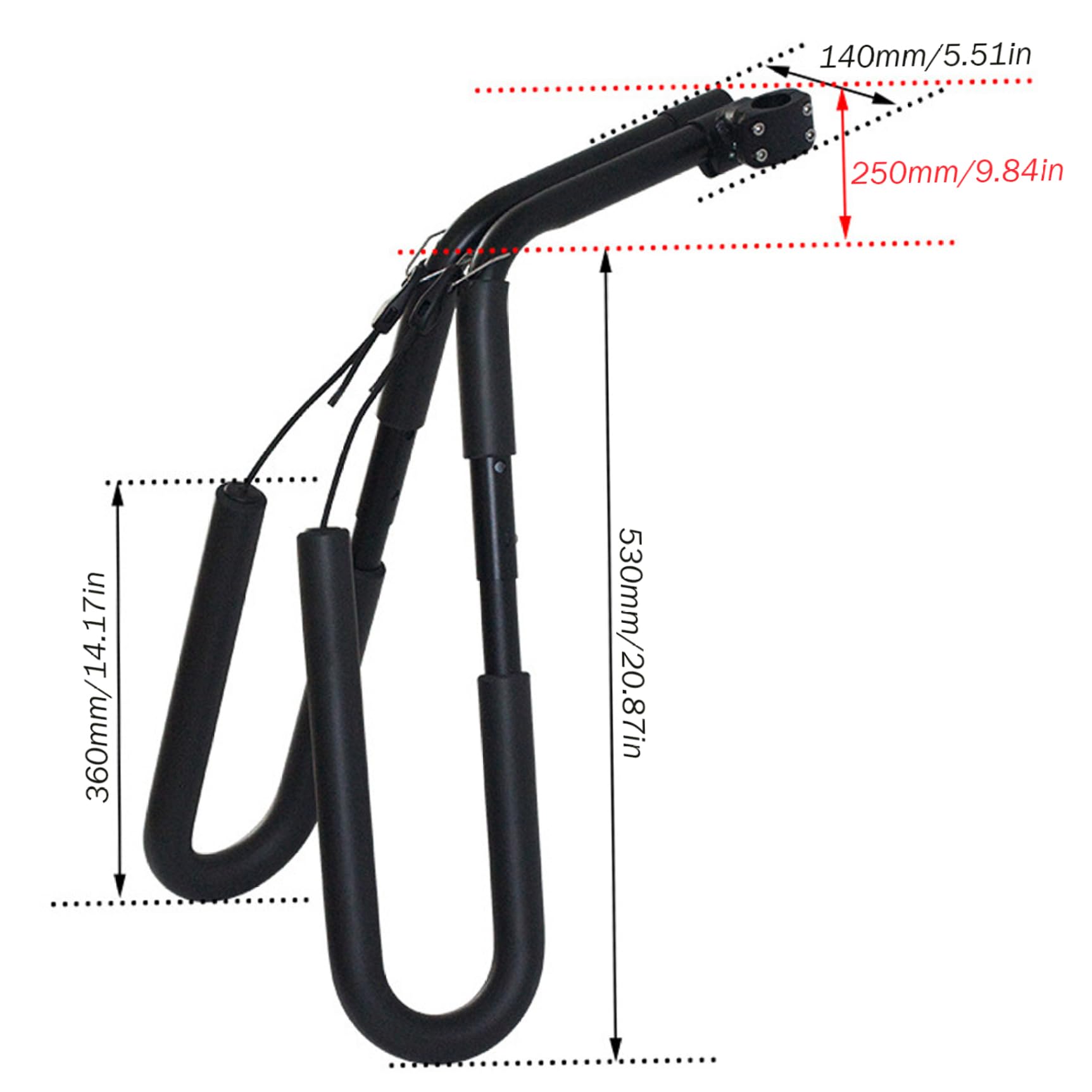 Rack de vélos à Planche de Surf, Porte-Panneaux à vélo réglable, Rack de Surf en Aluminium, Support de Planche de Surf Facile à Retirer pour Les Panneaux de Surf Courts, Rack de Surf