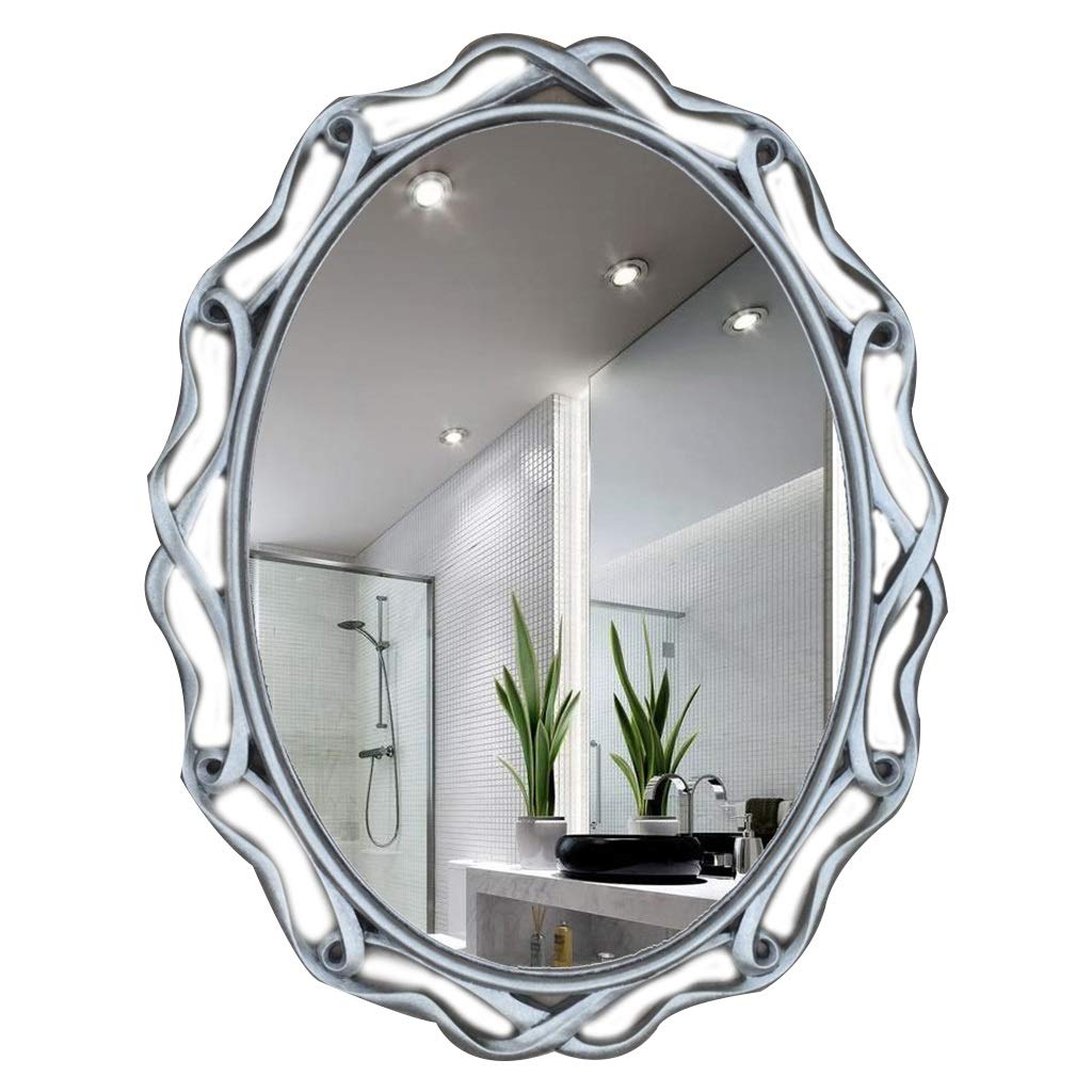 YHJZSM Espejo de tocador Espejo de Pared Grande Marco Negro Extra Grande Shabby Chic Estilo Antiguo Marco Ovalado Espejo de Pared Grande Espejo de baño con Aumento Espejo de Belleza Negro