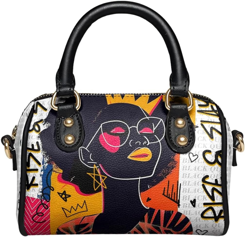 Afroyla African Women's Mini Satchel Bag Top Handle, Small Crossbody Handbag, Vegan Leather, Gifts for Her, Mom, Wife