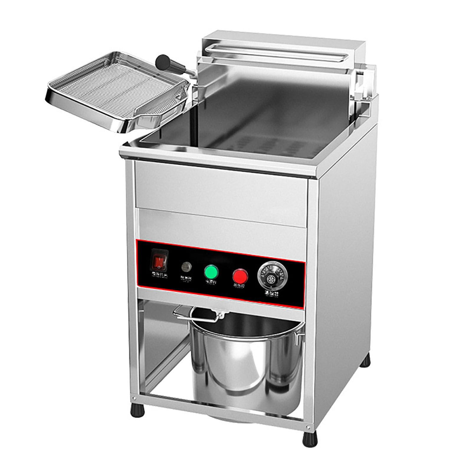 Friggitrice Elettrica da Banco da 20/30 Litri, Friggitrice Professionale da Pavimento con Schermo Digitale ed Elemento Riscaldante in Acciaio Inox 304, per Preparare Vari Cibi Fritt