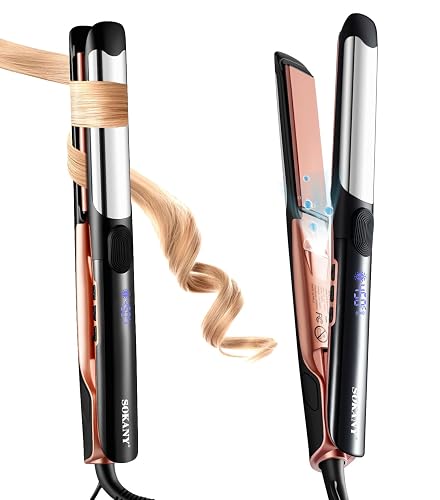 SOKANY Hair Straightener and Titanium Flat Iron Curler 2 in 1