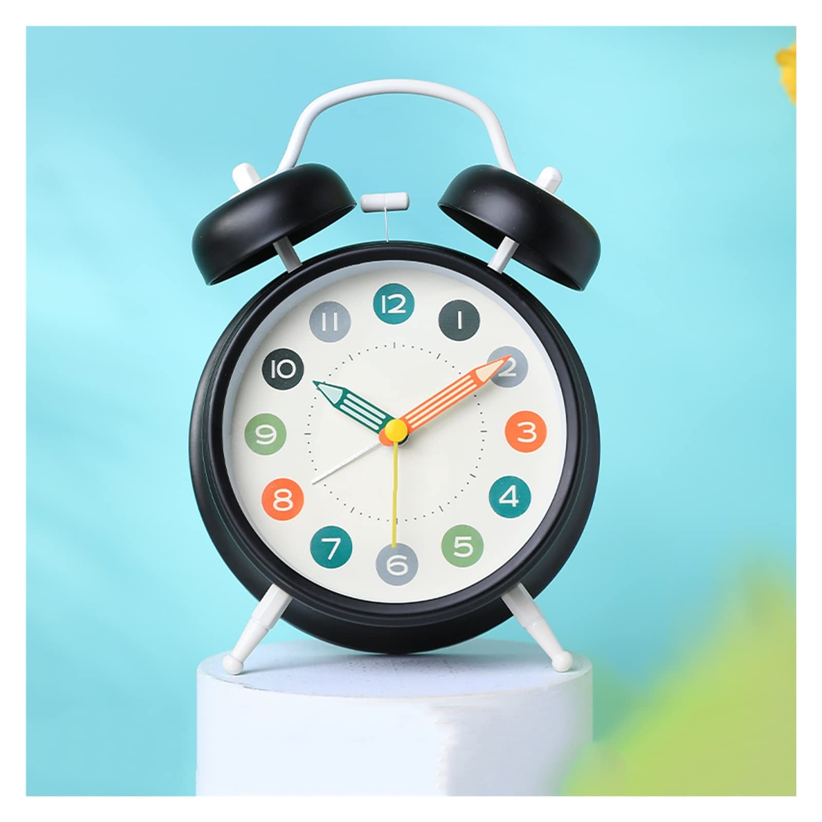 Despertador, Reloj de Noche con diseño Dibujos Animados(Black,4in)