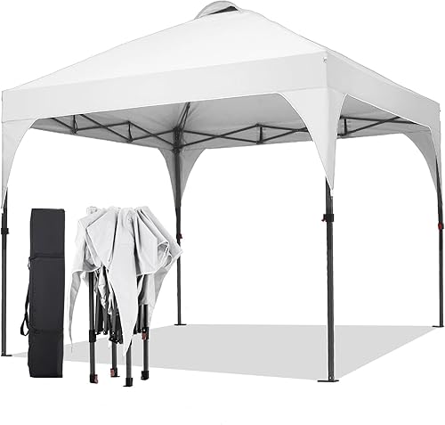 Miniatura 15 de Toldo desplegable de 10 x 10 pies, tienda de campaña instantánea para exteriores con bolsa de transporte, 3 alturas ajustables, portátil para Negro
