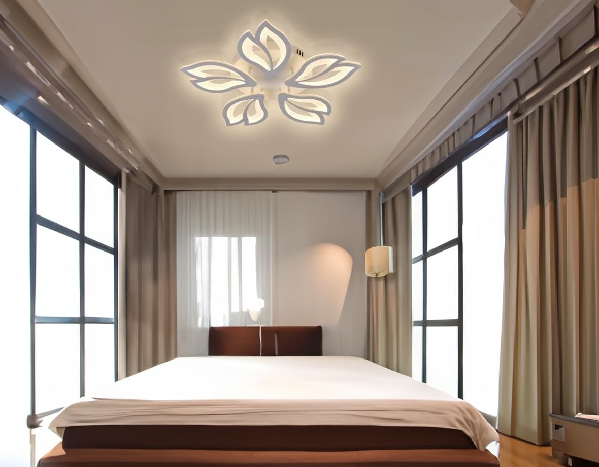 Arcadia Plafoniera Led Soffitto Moderna con Luce Calda e Fredda Dimmerabile con Telecomando e App - Lampadario Camera da Letto Soggiorno Cucina Cameretta Salotto - 4600LM 62W 55Cm - Modello Hypnos