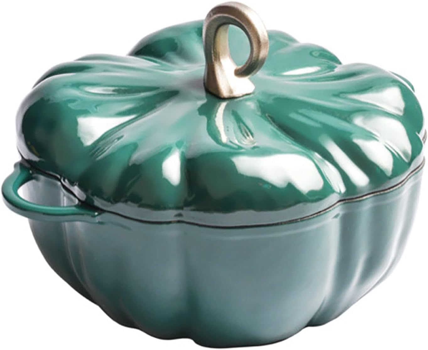 Forno olandese in ghisa smaltata con coperchio, pentola a forma di zucca, pentola smaltata da 3,7 l, per decorazioni di Halloween e Ringraziamento, per cuochi casalinghi