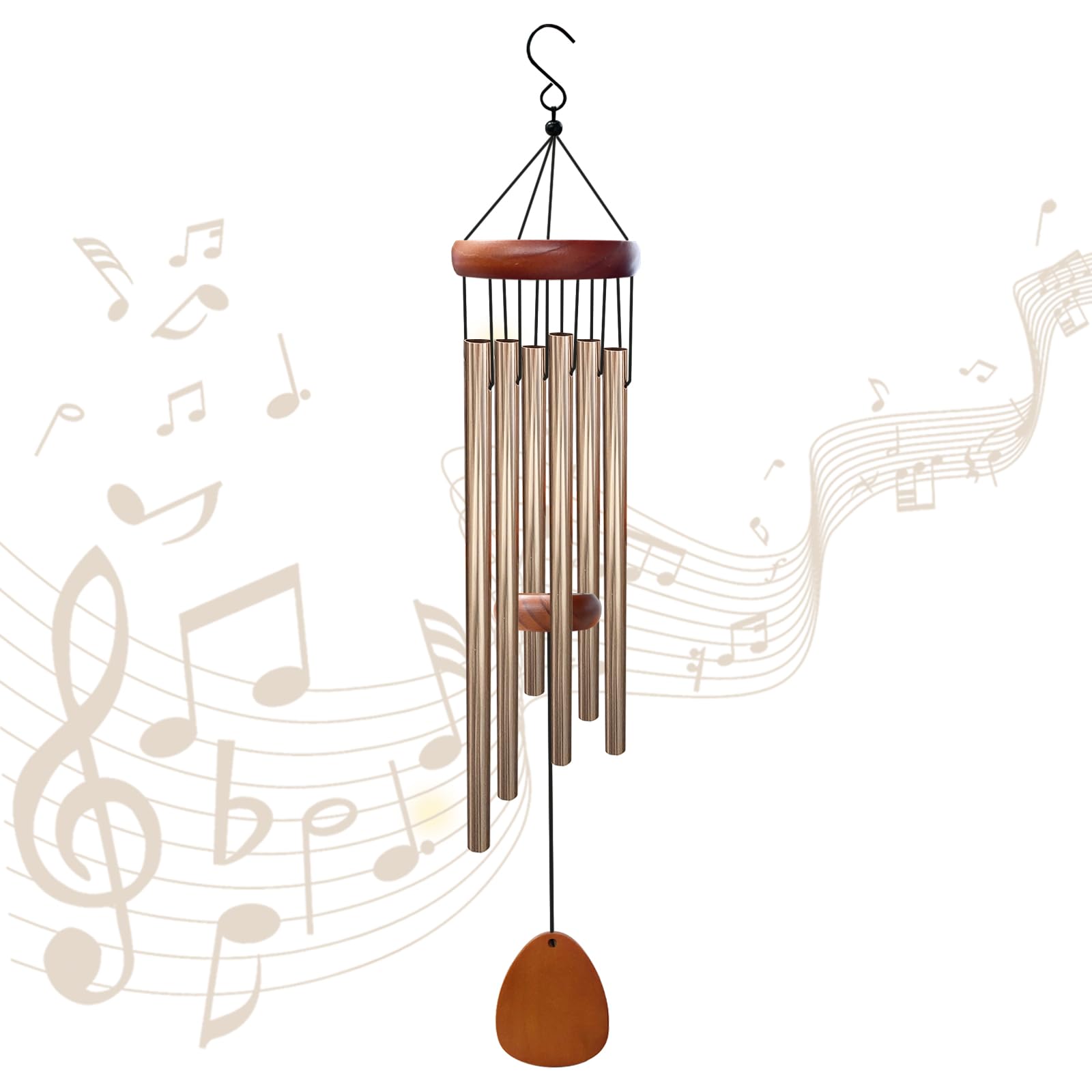 Oenothera Wind Chime 26 Inch, Garden Wind Chime, Home Decor Windchimes for Garden Yard Home Outdoor Indoor, Copper