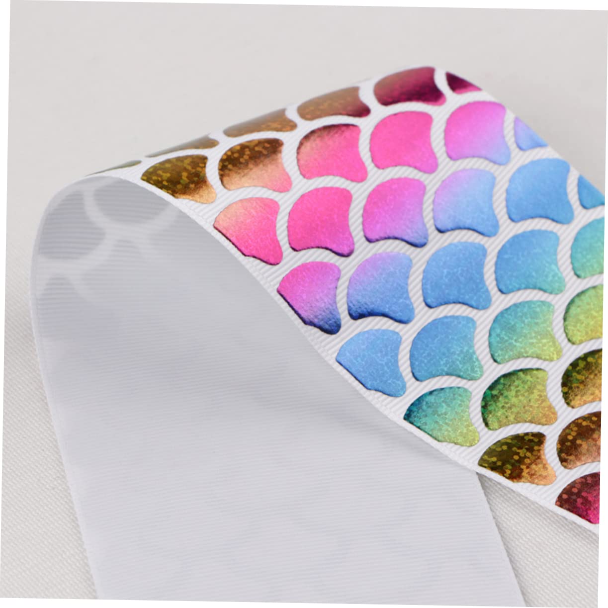 SHINEOFI 3 Rolki Wstążki Grosgrain Syreny Łuski Cekiny Kokarda Do Włosów Materiały Do ​​robienia 75mm Jardów Rzemiosło Imprezowe