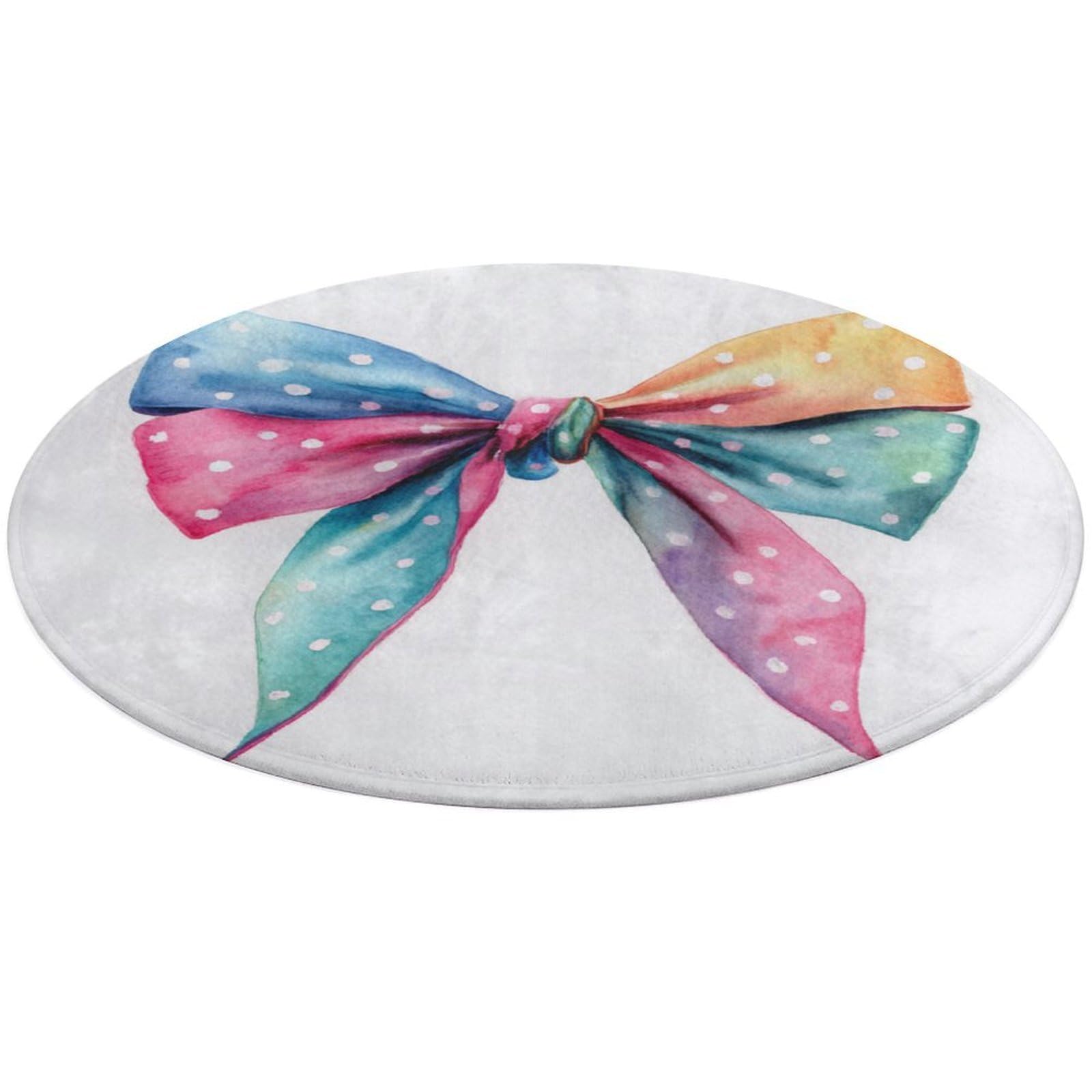 Tapis moderne à pois blancs pour chambre enfant 90cm