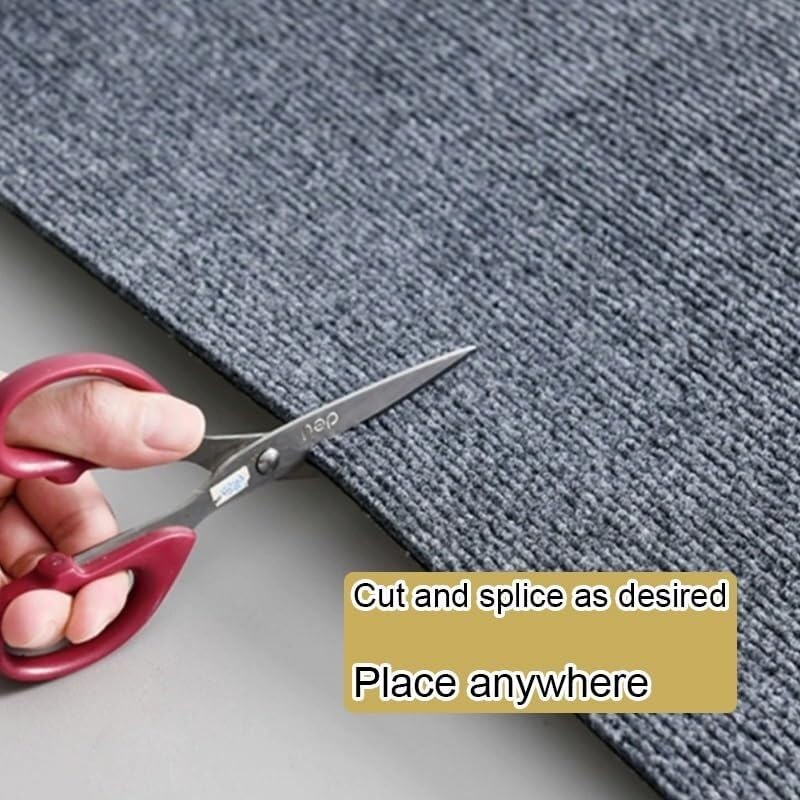 Selbstklebende Teppichfliesen 30x30 & 60x60 cm, Gepolsterte Teppichbodenfliesen zum Abziehen & Aufkleben, Modularer Bodenbelag für Büro Schlafzimmer Wohnzimmer & Gewerbe