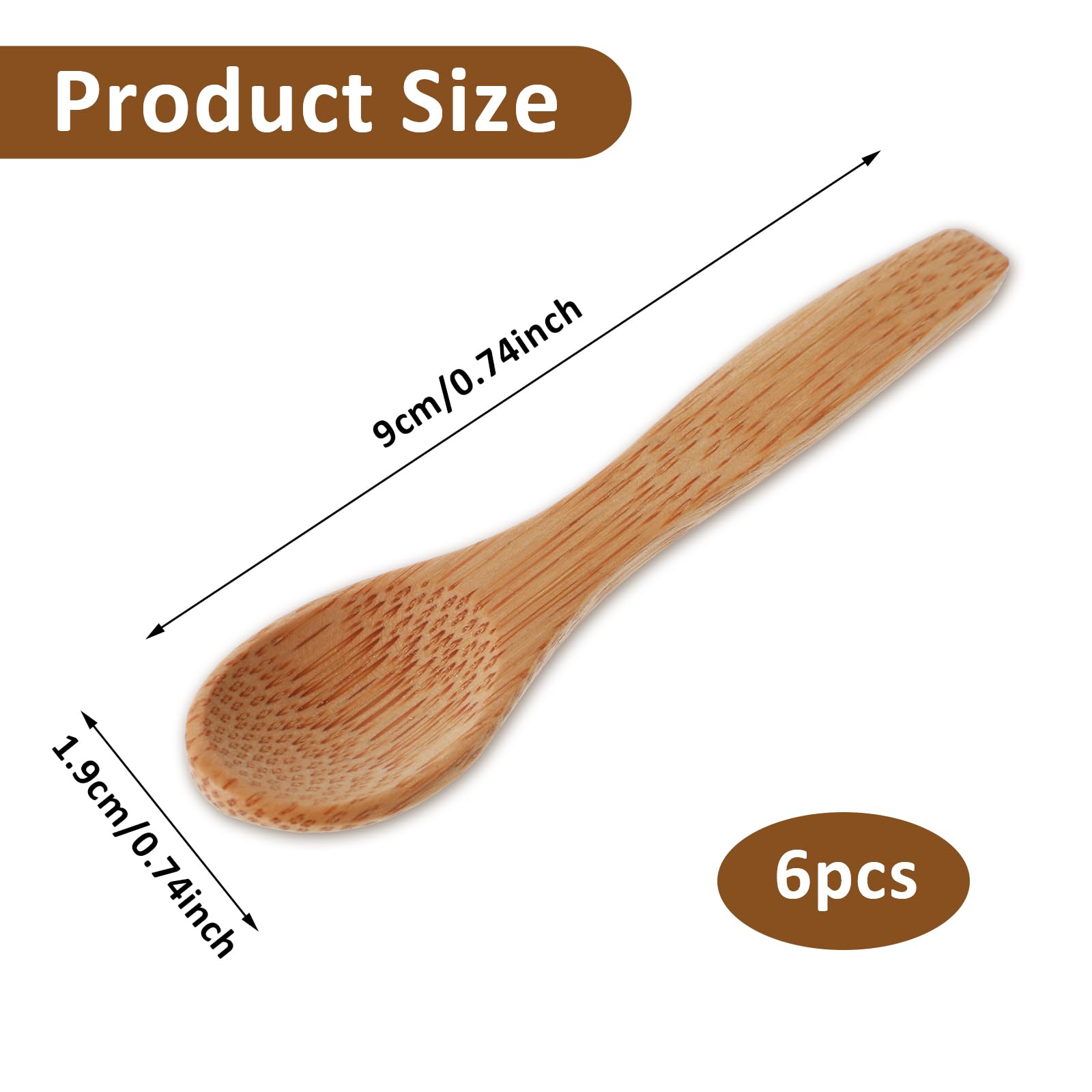 6 Cucchiai In Legno Per Alimenti - 8.9 Cm, Fatto A Mano, Per Miele, Zucchero, Sale, Ideali Per Barattoli - Foto 11
