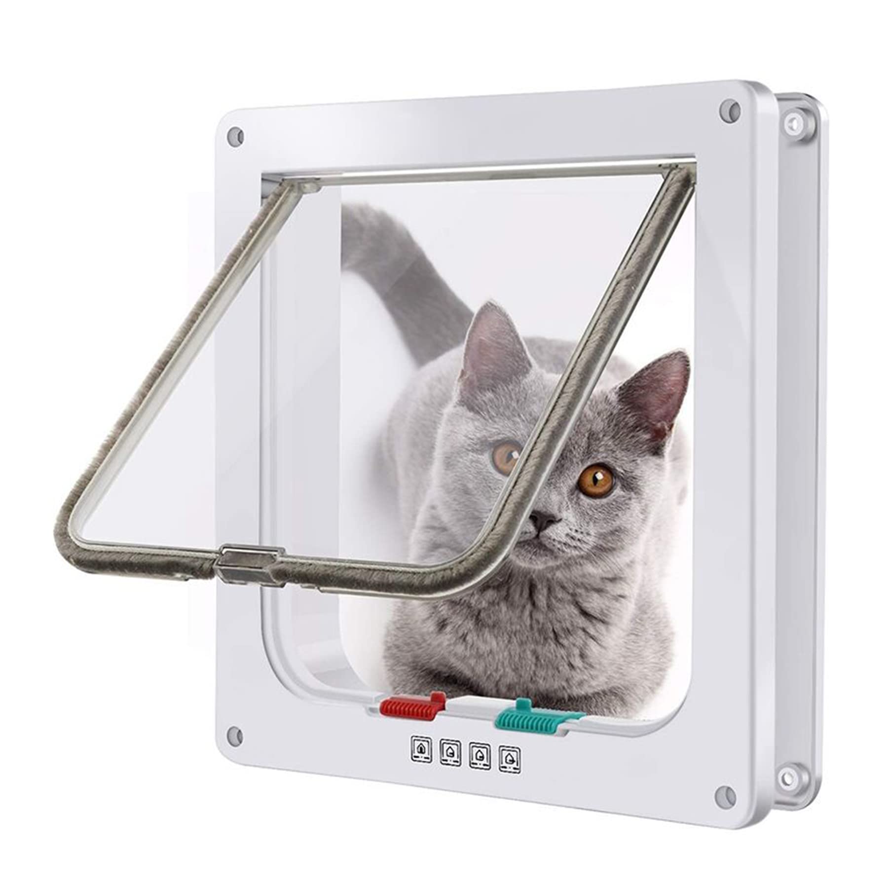 Gatto con chiusura a 4 vie, porta per animali domestici, gatto/cane con tunnel