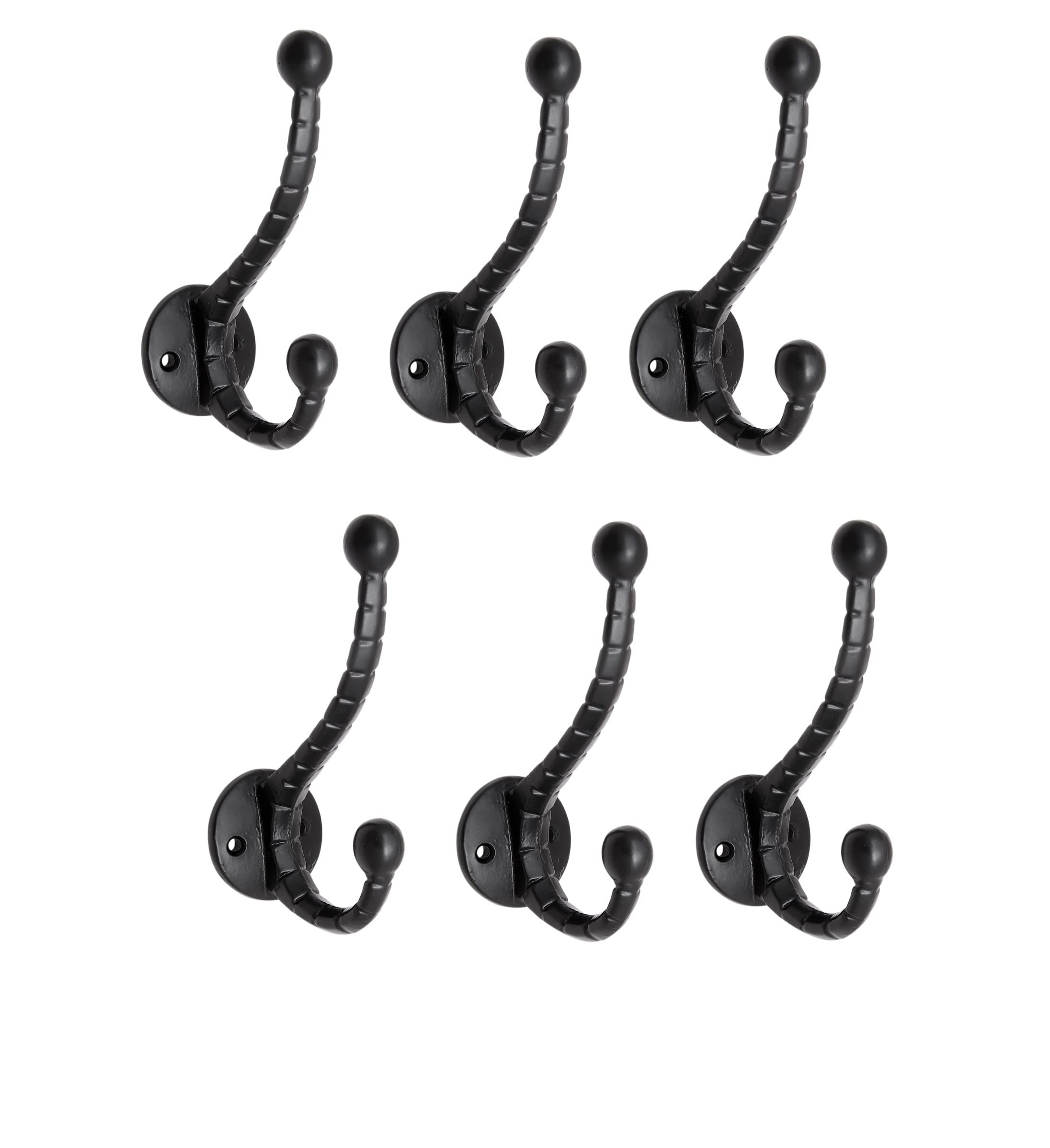 (RES)Metal Wall Hook Hanging Plant Bracket | Decorative Straight Plant Hanger for Pots Bird Feeders, Planters, Lanterns Cotton Wind Chimes Indoor and Outdoor Hanger (Pack Of 6, Simple Hook Black)-image-48