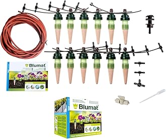 Blumat Drip Irrigation System - Tropf Deluxe Automatic Plant Watering Devices for Garden, Patio and Hanging Baskets - Universal Garden Watering System Up to 12 Plants - 12 Pack