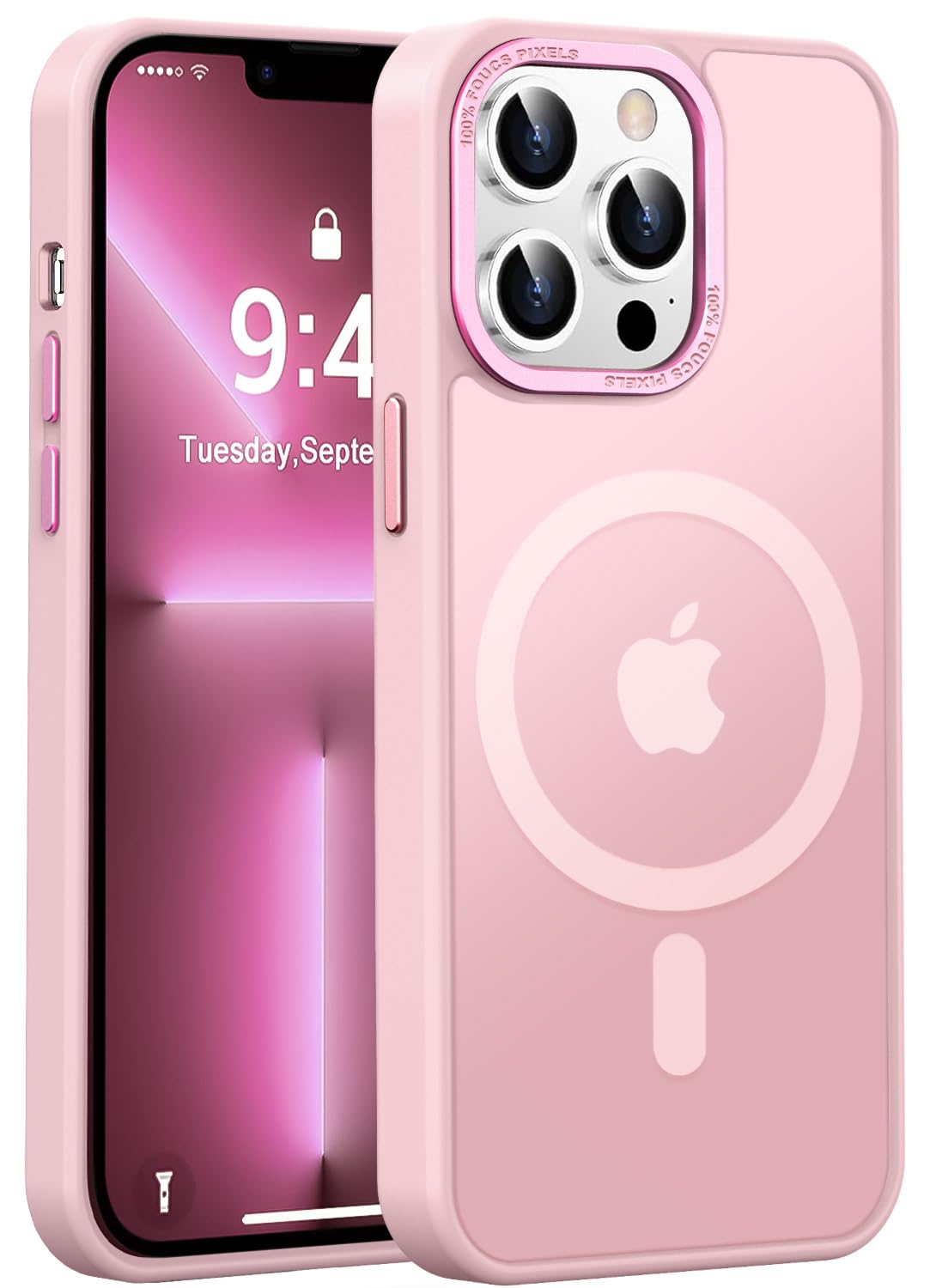 Newfuture Strong Magnetic Compatible with iPhone 17 Pro Case [13 FT Military Drop Protection] [Compatible with Magsafe] Slim Translucent Matte Shockproof with Anti-Fingerprint Phone Case, Tender Pink — view 149