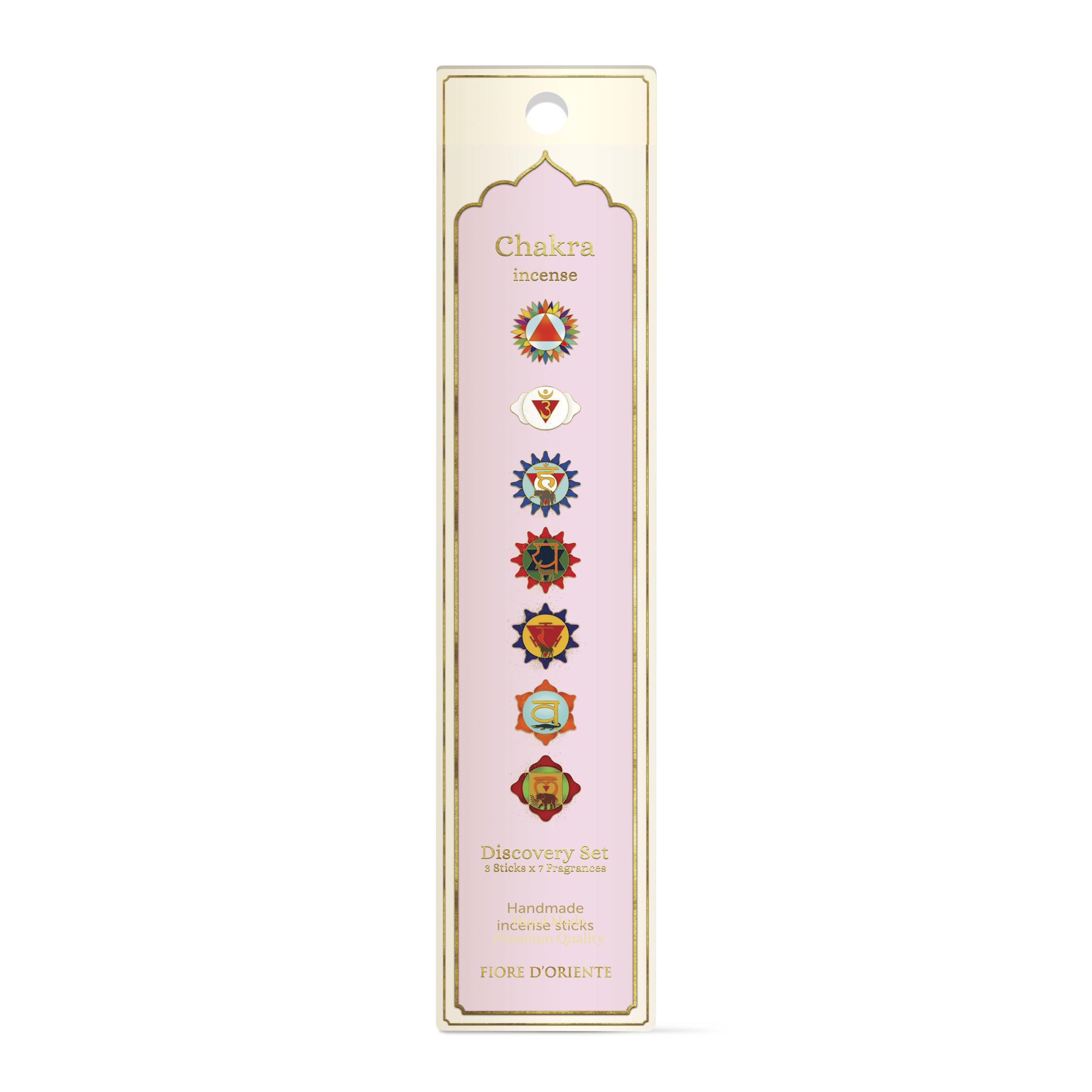 Fiore D'oriente Chakra Incense 3 Pzs For Itch Fragrance – 21Sticks 42 Gr- Flower Of East