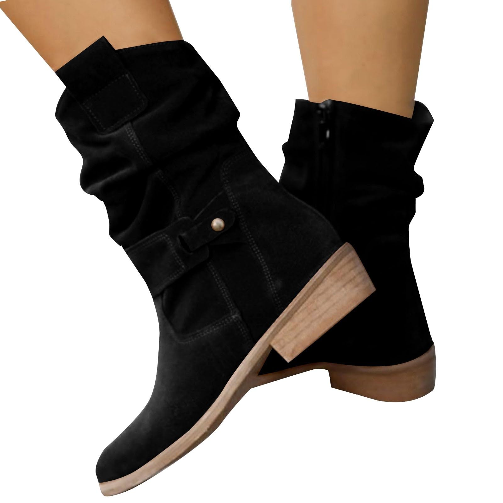 Stivali Donna Antiscivolo Stivaletti con Cerniera Comodo Eleganti Stivaletto Leggero Robusti Antivento Versatili Stivali da Pioggia Autunno Inverno Stivaletti per Neve Esterno Giardino e Trekking