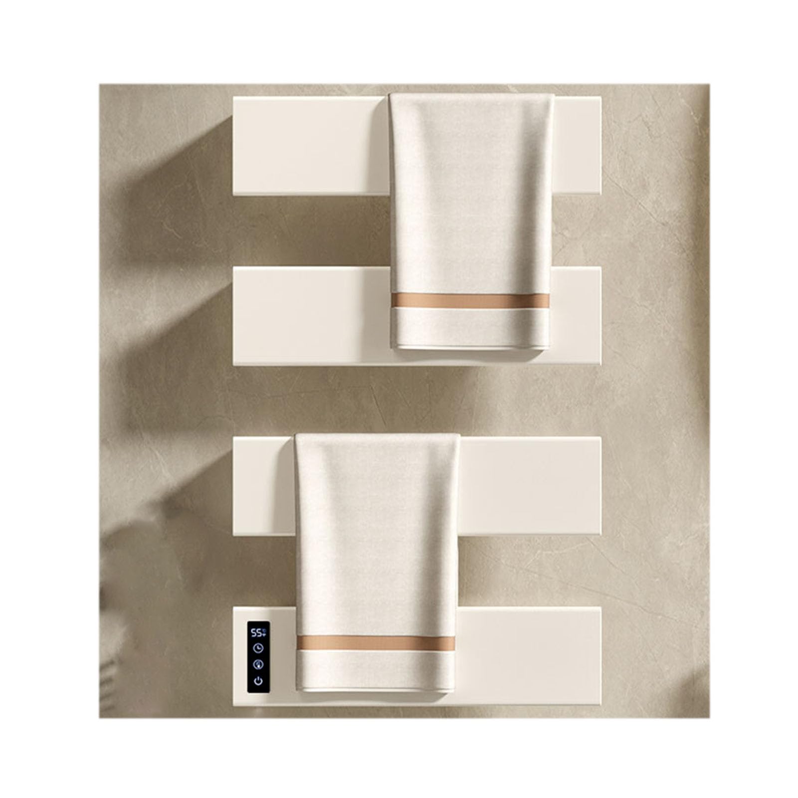 Sèche-serviettes électrique mural intelligent blanc à température constante pour salle de bain