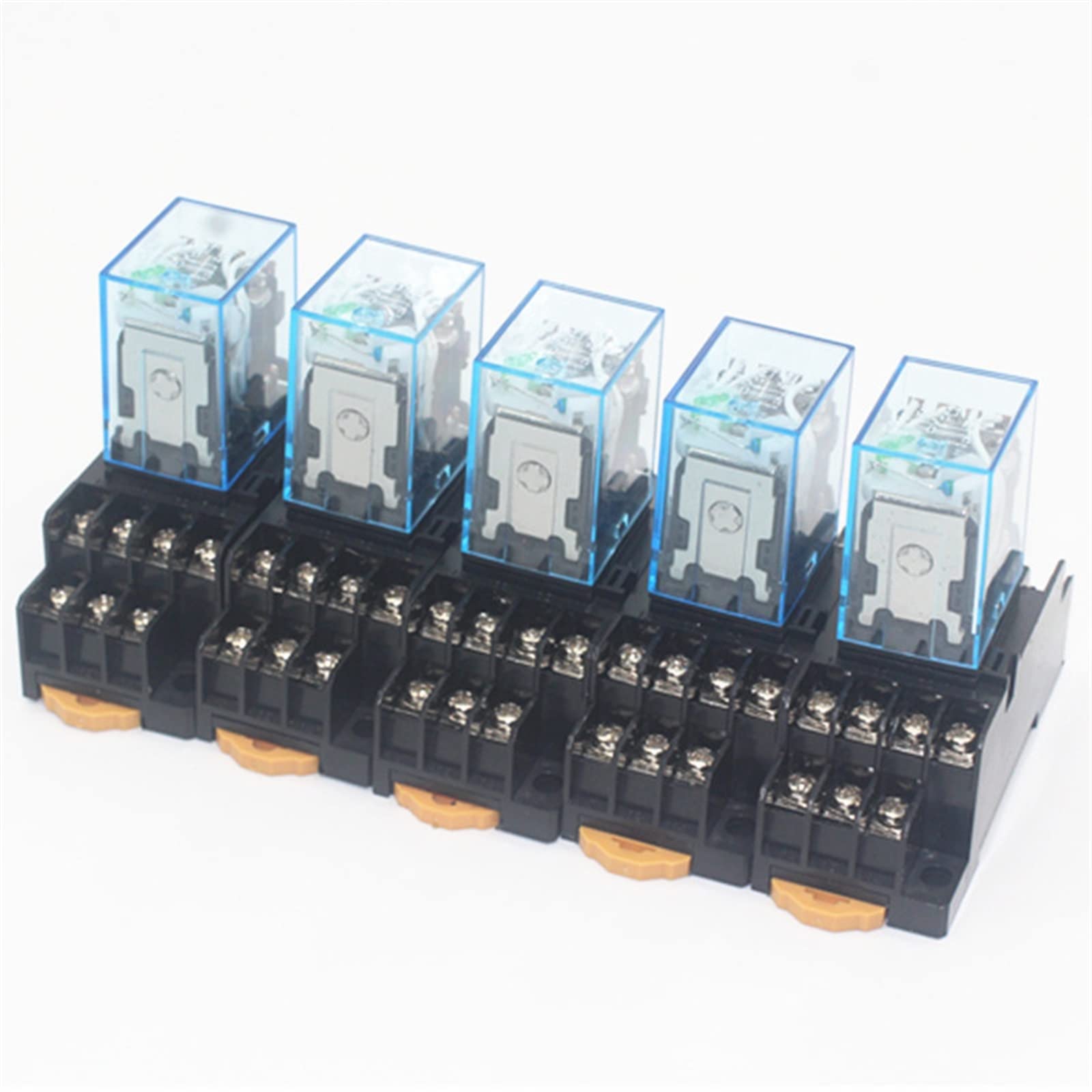 QRUYHBAJU 5set MY4NJ Coil AC12V AC24V DC12V DC24V DC 36V AC110V AC220V HH54P 5A Miniature Electromagnetic General Purpose Relay(AC380V)