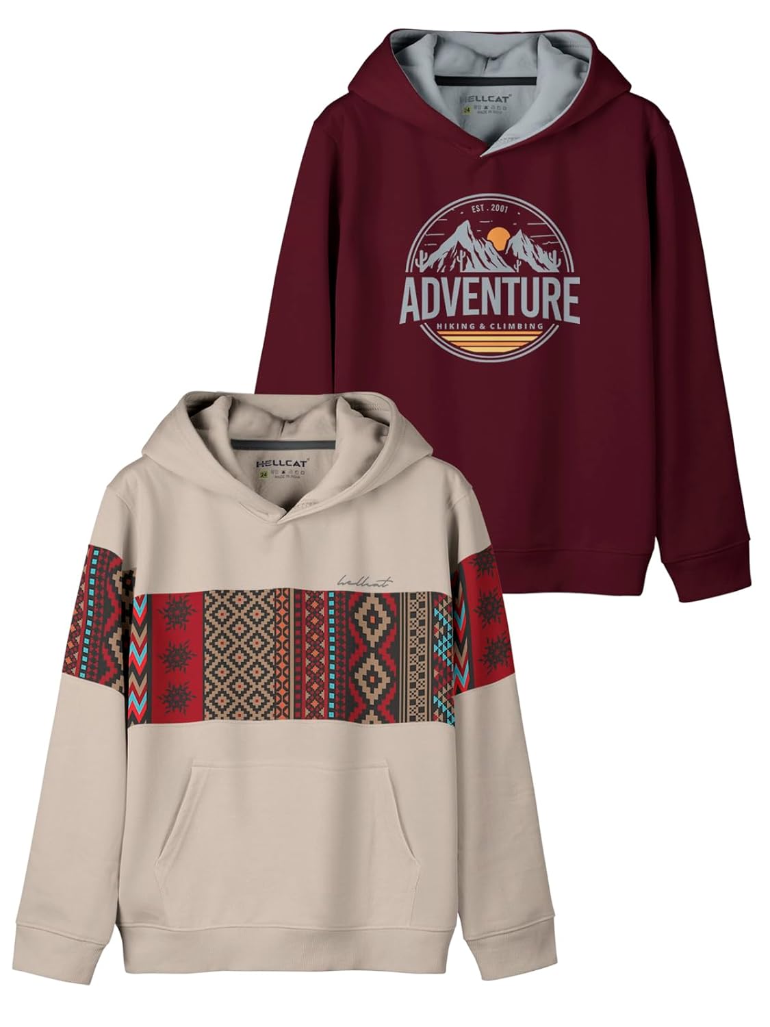 HELLCAT Printed Cotton Blend Hoodie Sweatshirt for Boys – Pack of 2 HELLCAT Printed Cotton Blend Hoodie Sweatshirt for Boys – Pack of 2