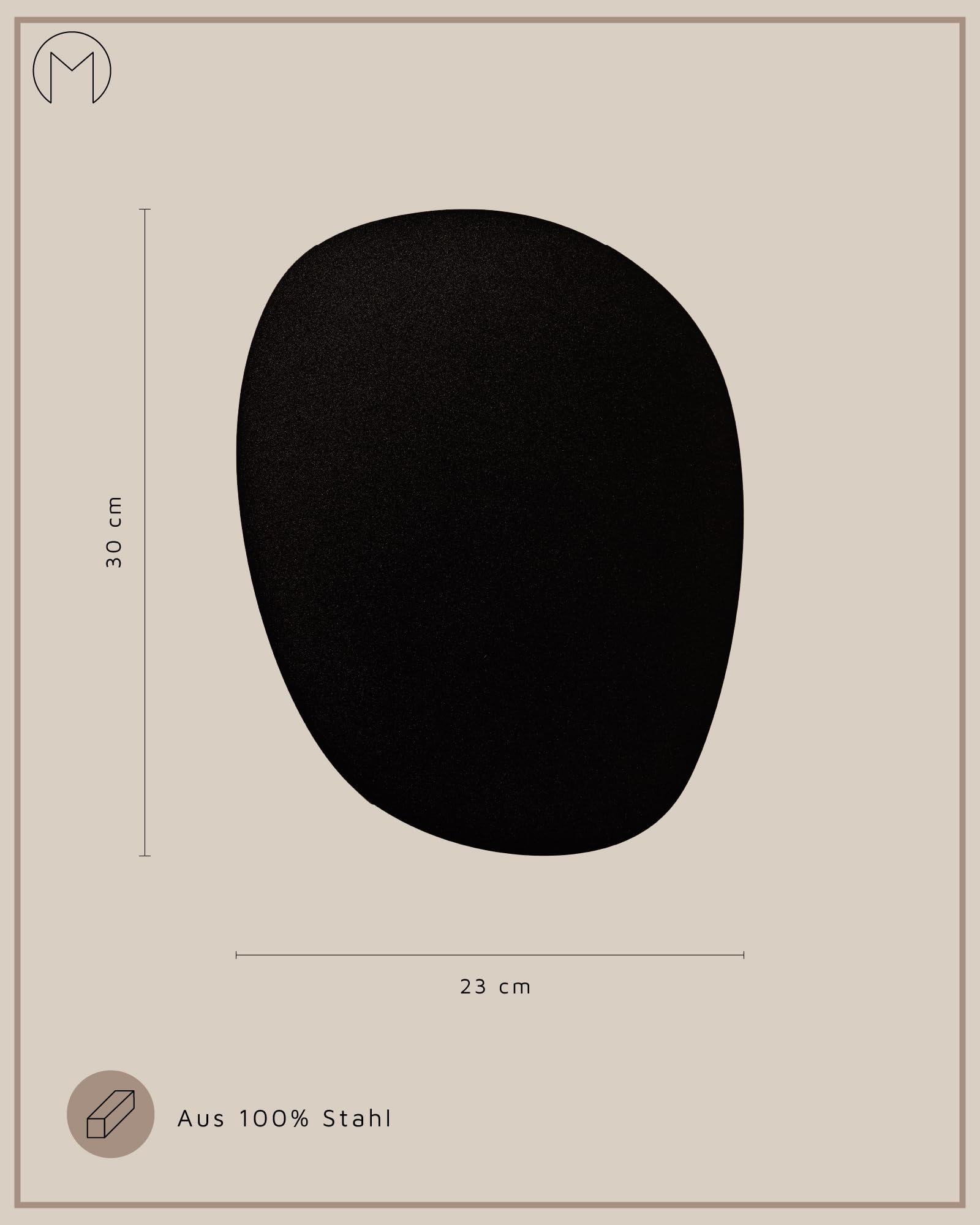 Metallbude Dekotablett Siva - Weiß - Minimalistisches dekoratives Tablett aus pulverbeschichtetem Metall - 30x23 cm