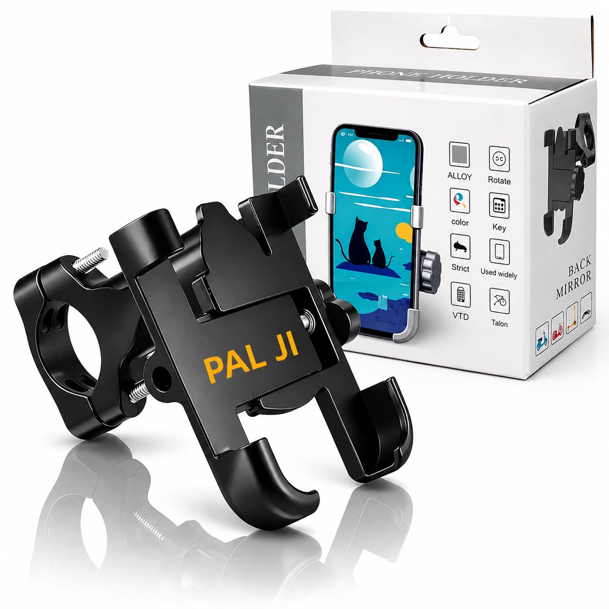 Pal ji Motorcycle & Bicycle Handlebar Mobile Holder | Universal Phone Mount for Bike, Scooter & Bicycle | 360° Adjustable Handlebar Phone Stand | Secure Grip | Black-picture-22