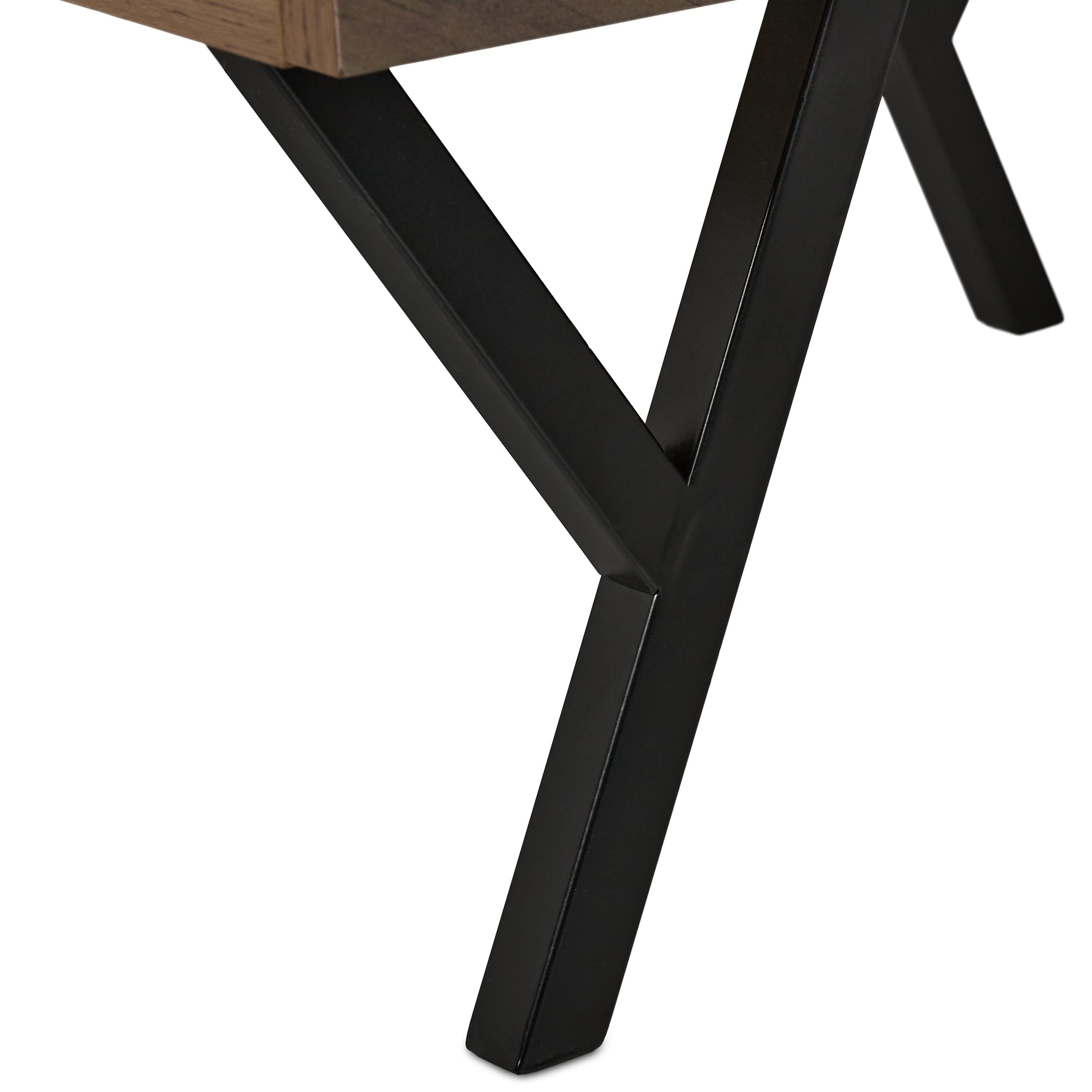 Relaxdays Mesita de Noche, Estilo Industrial, Mesa Cama, Salón o Dormitorio, Mueble Auxiliar, 53 x 50 x 42 cm, Marrón