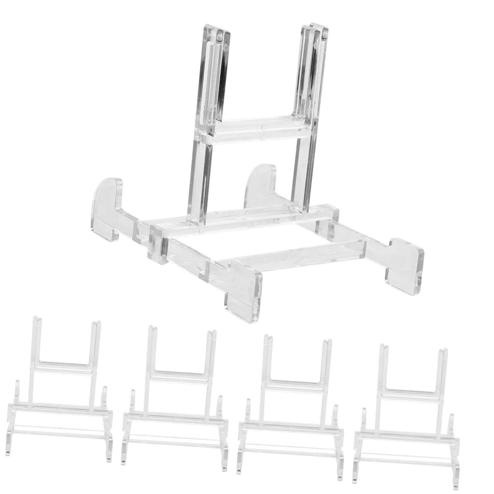 OSOLADY 5pcs Transparent Decorative Photo Stands Multi-function Plate Holders for Bedroom Living Room Business Stylish Display for Pictures Plates Items