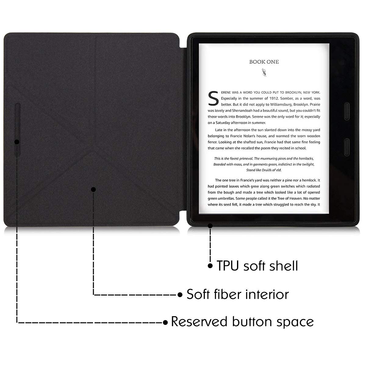 Etui TPU Origami do Kindle Oasis 7-calowy czytnik e-booków [wydanie 10. generacji 2019 i wydanie 9. generacji 2017] - antyupadkowa miękka powłoka stojaka ochronna pokrowiec z automatycznym uśpieniem/budzeniem, zestaw 2-częściowy