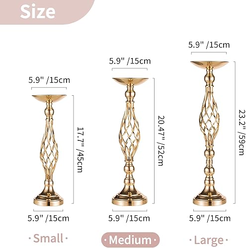 Miniatura 5 de Juego de 2 piezas versátiles de metal para arreglos florales y soporte portavelas para centros de mesa de bodas, fiestas, cenas, eventos,