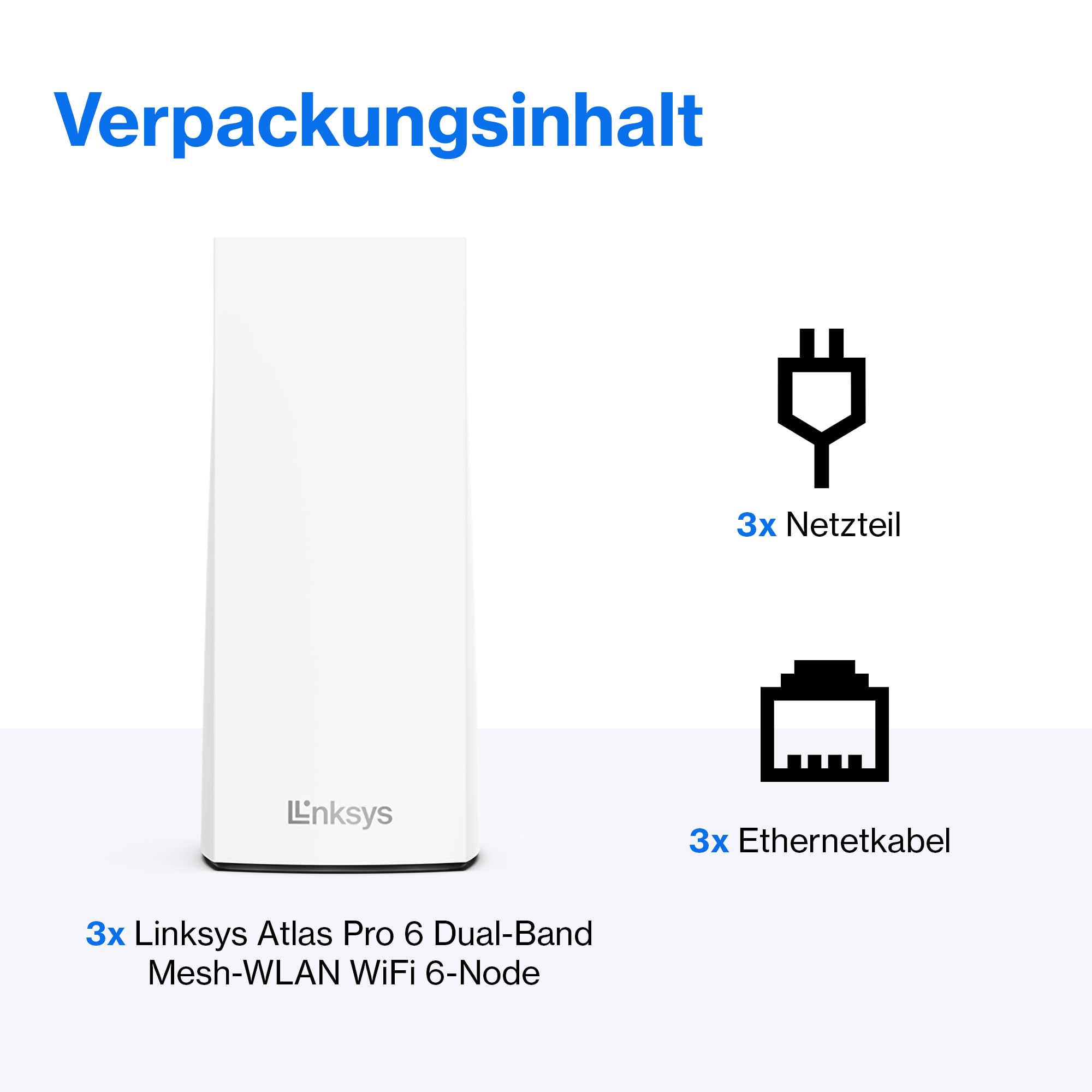 Linksys Atlas Pro 6 Velop Dual-Band-Mesh-WiFi 6-System (AX5400) WLAN-Router mit bis zu 750 m² Funkabdeckung – Bild 8