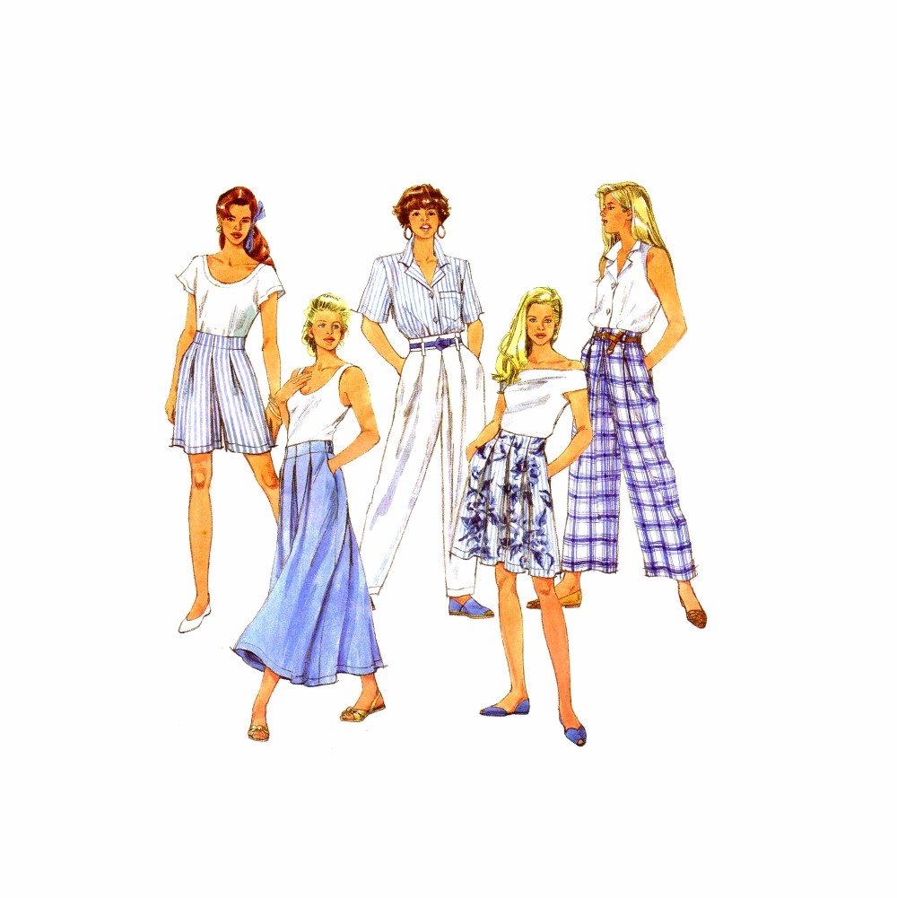 Patron Simplicity 7777 jupes pantalons shorts femmes tailles 12 14 16