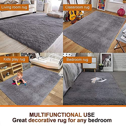 Image of F & B RUGS ; SUPERIOR QUALITY PRODUCTS Firoz and Brothers Shaggy Rug Microfibre 2 x 8 feet Dark Grey Colour