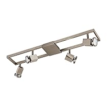 Eglo LED Lampada da soffitto Zeraco, plafoniera 4 fiamme, faretti da soffitto in metallo e plastica, lampada per soggiorno in nichel opaco, faretti con lampadine GU10, luce calda