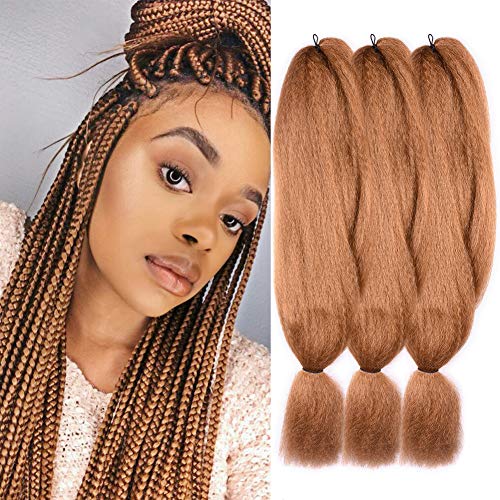 3 Pack 27# Jumbo Braids Hair Crochet Braiding Hair 48inch African Collection Xpressions Synthetic Fiber Braiding Hair Extensions 57g/pack color Honey Blonde