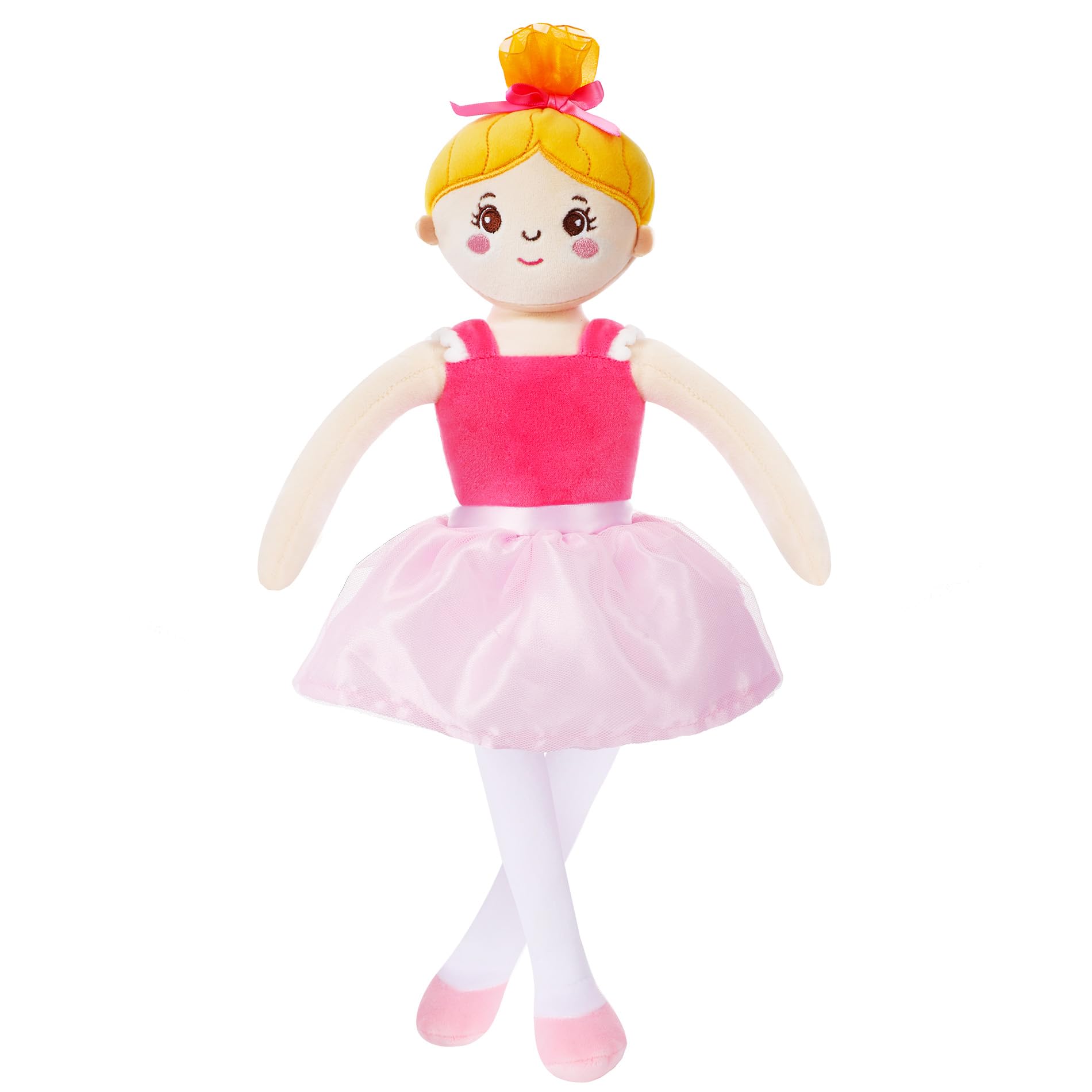 NIUBEHOHO Ballerina Princess Doll Girls Gift - Snuggle Plush Toy Ballet Girl Soft Baby Princess Dolls for Ballerina Lover Toddler Dancer Sister for Birthday Gift Children’s Day 15 Inch