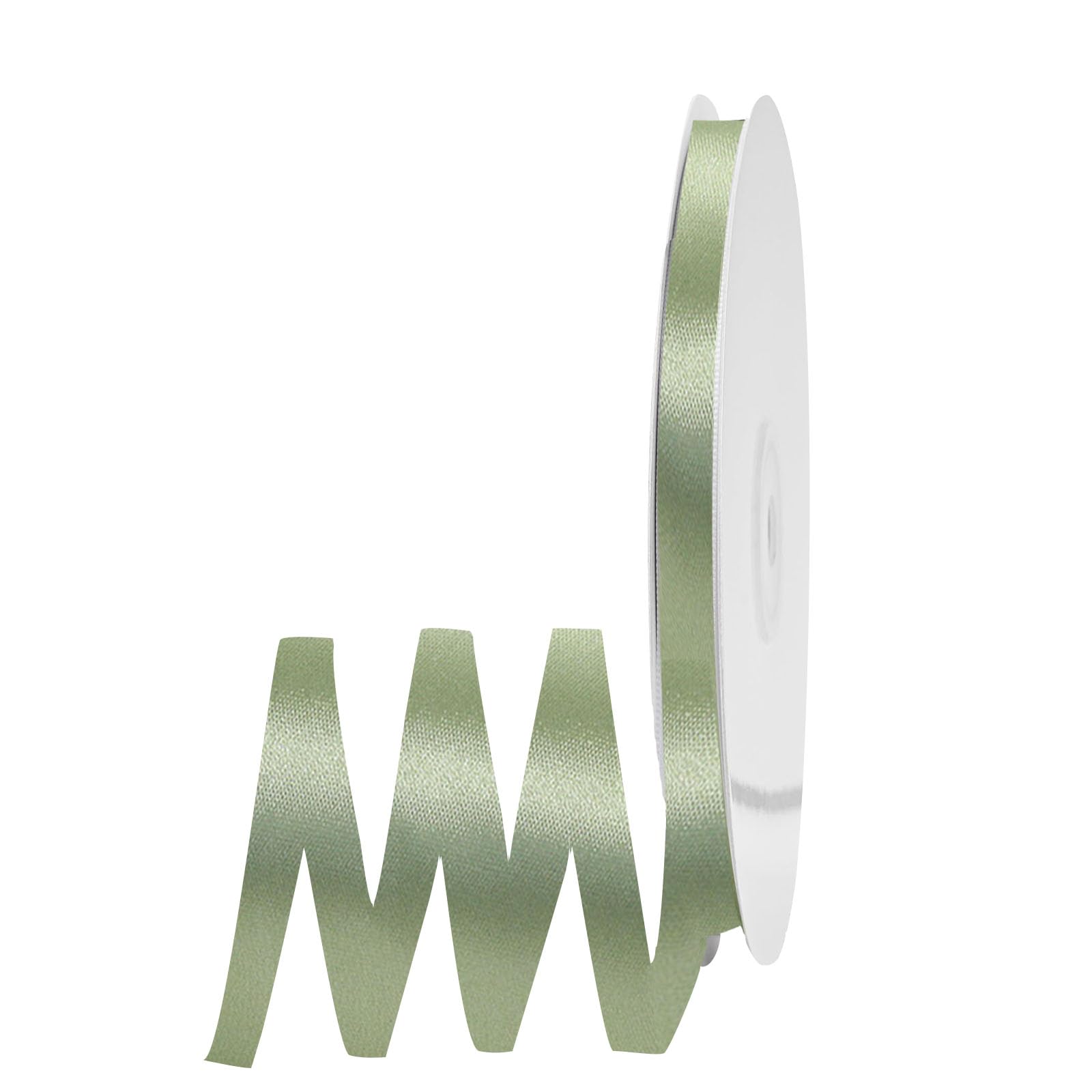 Thin Sage Green Ribbon 6mm Satin Ribbons for Gift Wrapping,91m Cake Balloon Ribbon Silk Thick Ribbons Sage Green for Crafting,Christmas,Wedding,Hair Bows,Bouquets,Party,Cake Decoration