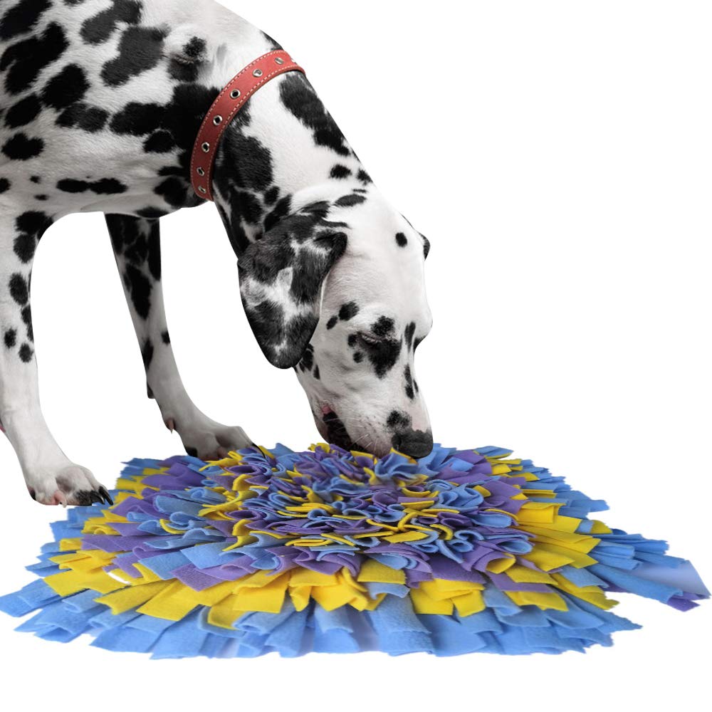IEUUMLER Schnüffelteppich Hund Riechen Trainieren Schnüffeldecke Futtermatte Trainingsmatte für Haustier Hunde Katzen IE075 (45x45cm, Grey & White)