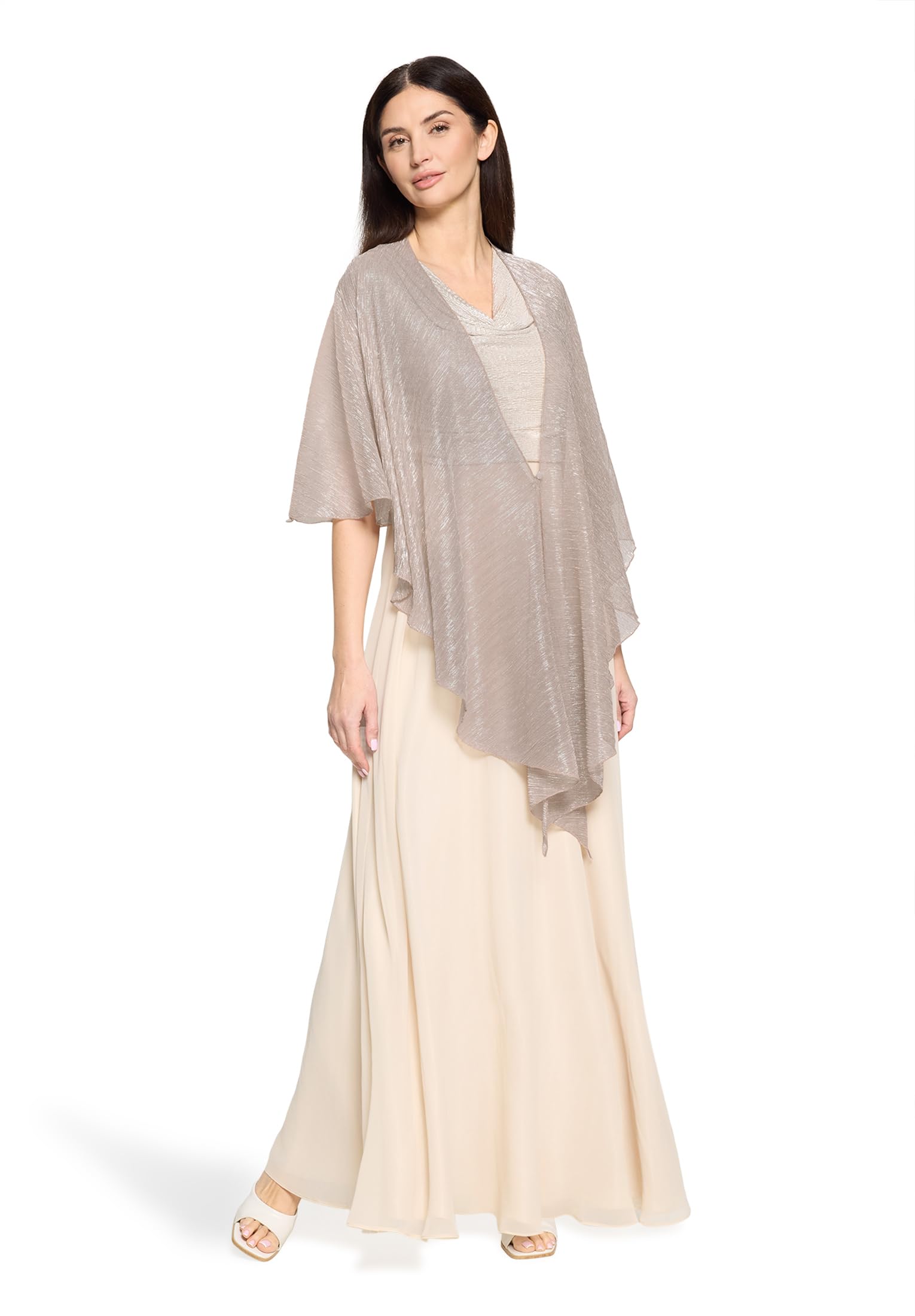 Vera Mont Damen Cape im Glitzer-Look