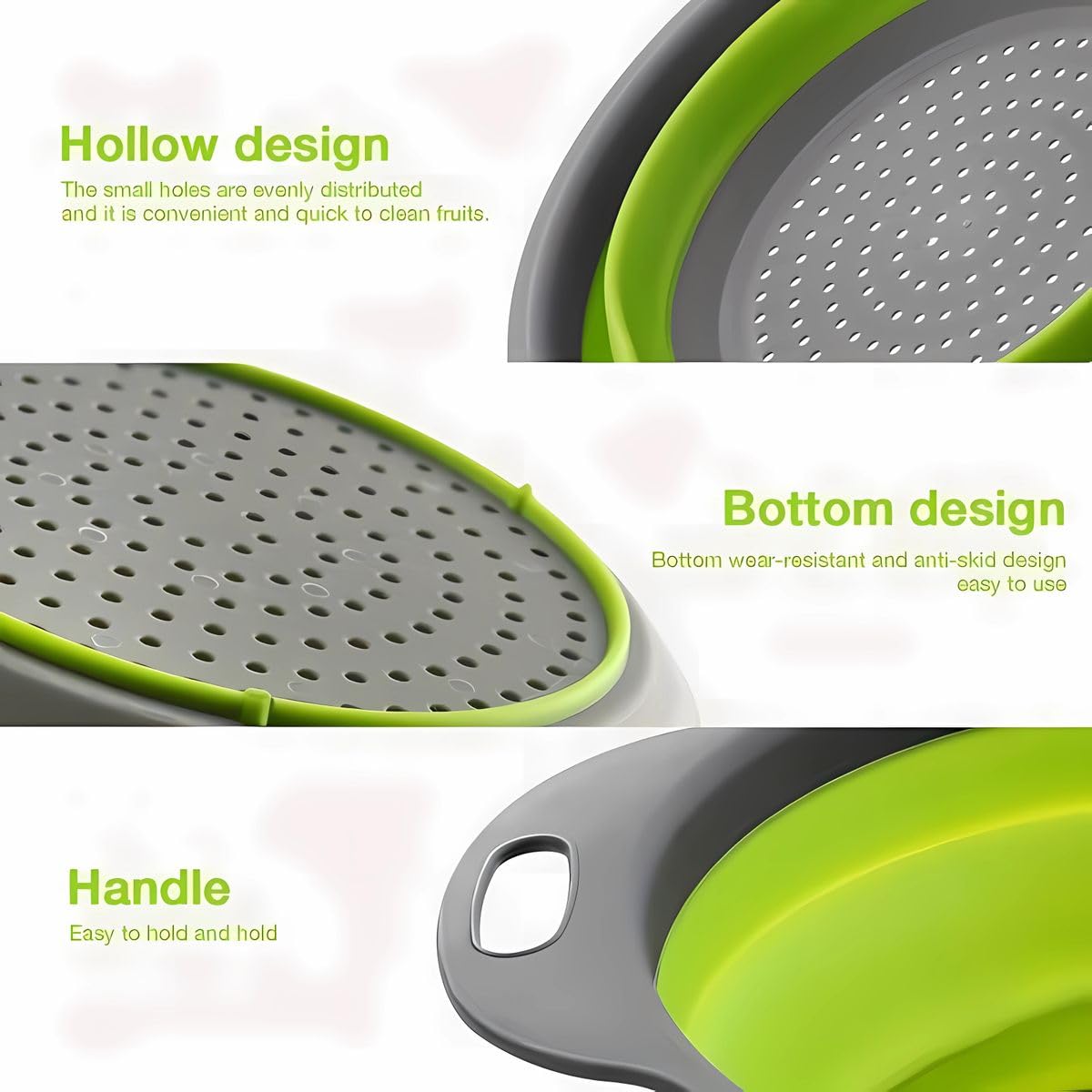 Set 2 Colini Pieghevoli In Silicone - Per Frutta, Verdura E Pasta, Salvaspazio - Foto 10