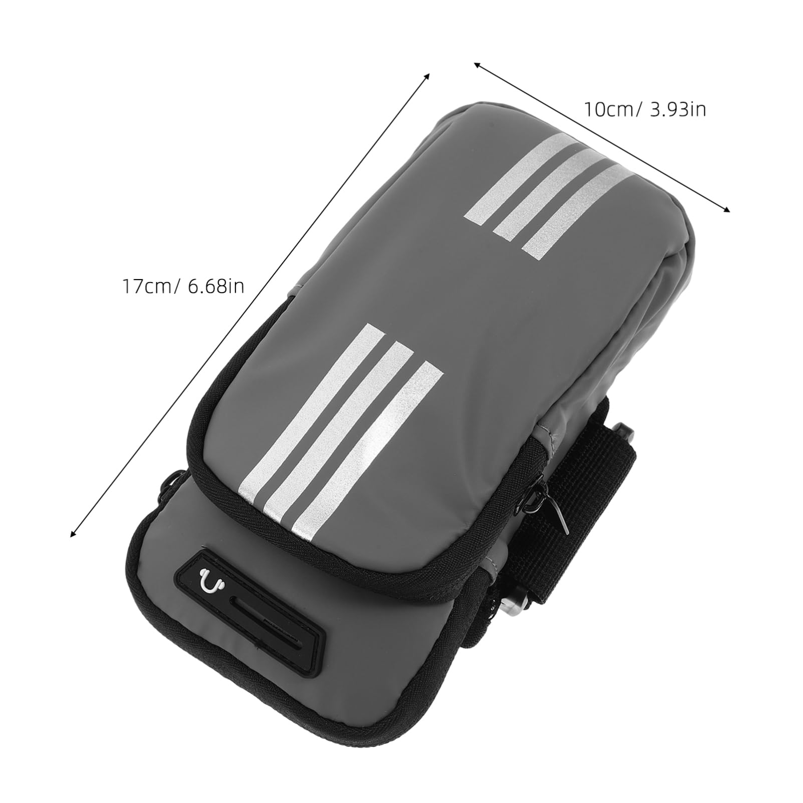 Mikikit Sports Arm Bag for Mobile Phones Adjustable Strap Running Phone Holder Sleeve for Gym Cycling Hiking Grey Sweatproof Wrist Pouch for Easy Device Access